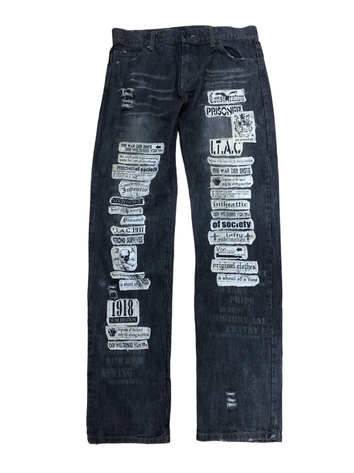 In The Attic 1990 - In The Attic Japanese Distressed Patches Denim Pant Size US 32 / EU 48 - 1 Thumbnail