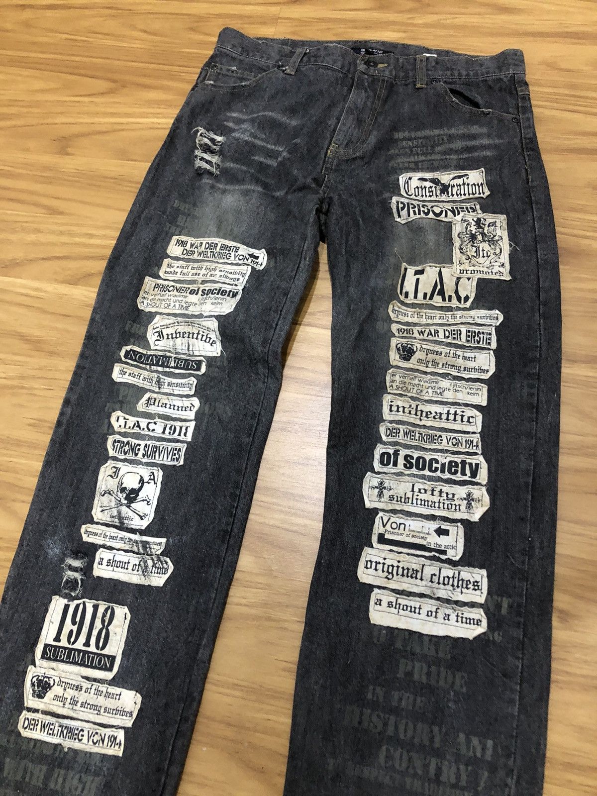 In The Attic 1990 - In The Attic Japanese Distressed Patches Denim Pant Size US 32 / EU 48 - 2 Thumbnail