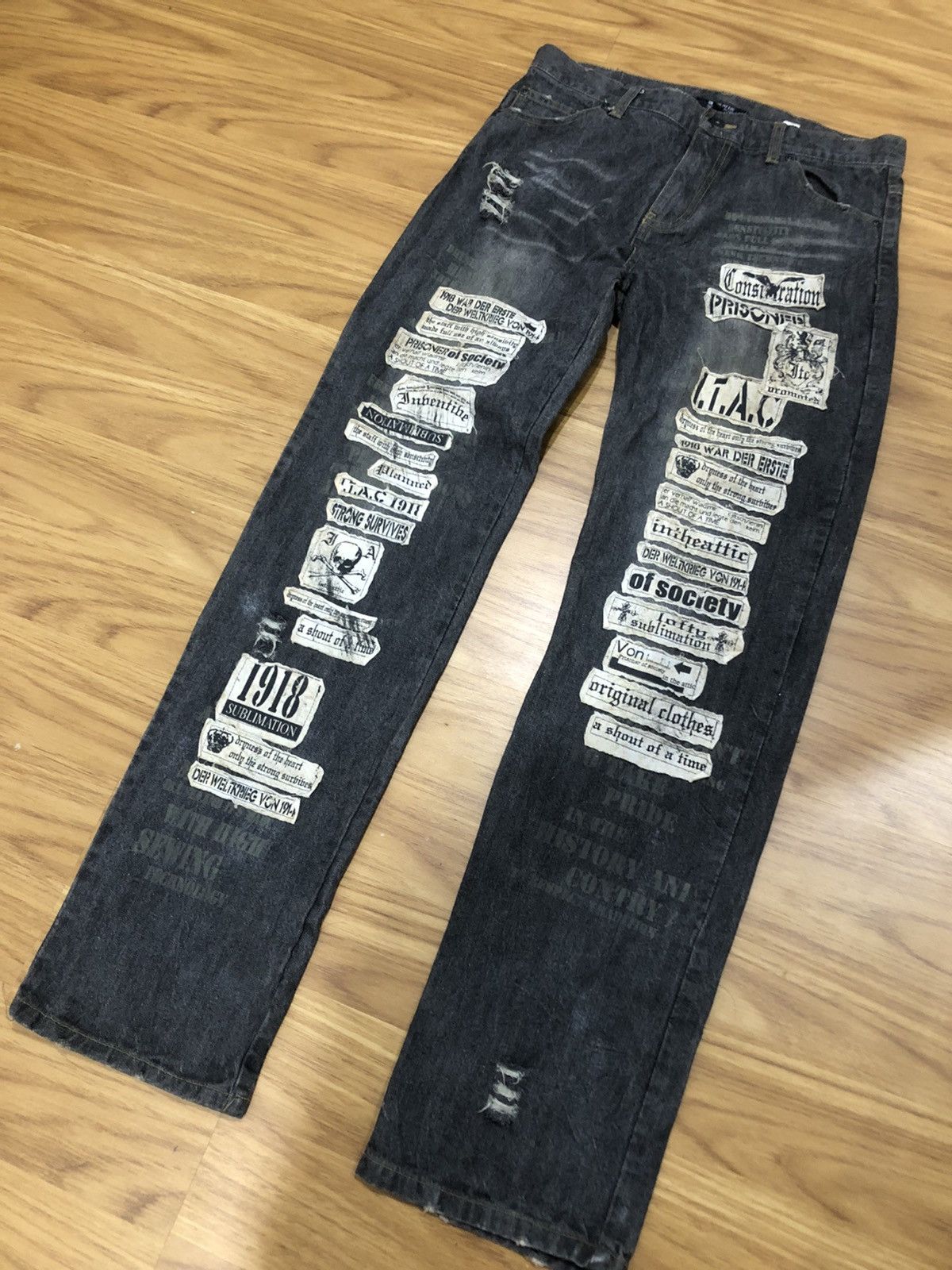 In The Attic 1990 - In The Attic Japanese Distressed Patches Denim Pant Size US 32 / EU 48 - 4 Thumbnail