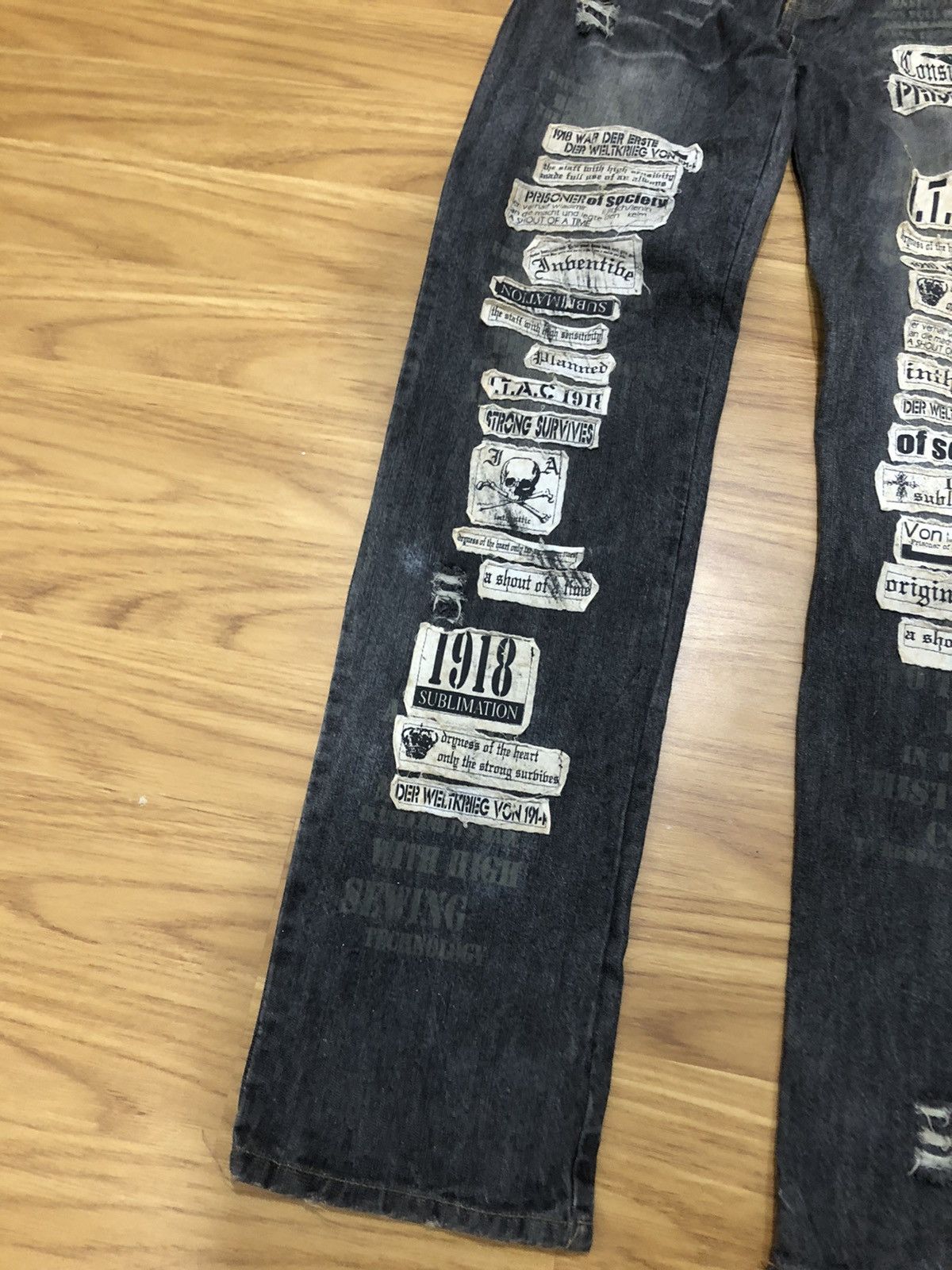In The Attic 1990 - In The Attic Japanese Distressed Patches Denim Pant Size US 32 / EU 48 - 3 Thumbnail