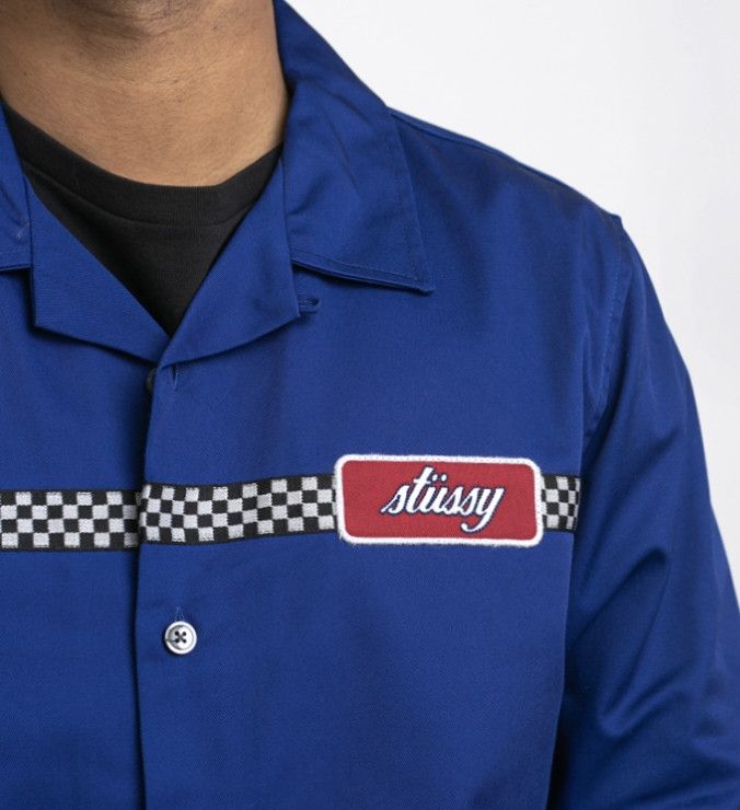 Hypebeast × Stussy Vintage Stüssy Racing Checker Work LS Shirt Jacket Size US L / EU 52-54 / 3 - 2 Thumbnail