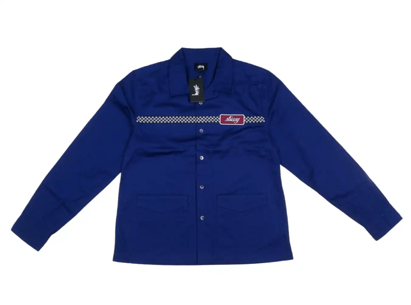 Hypebeast × Stussy Vintage Stüssy Racing Checker Work LS Shirt Jacket Size US L / EU 52-54 / 3 - 7 Thumbnail