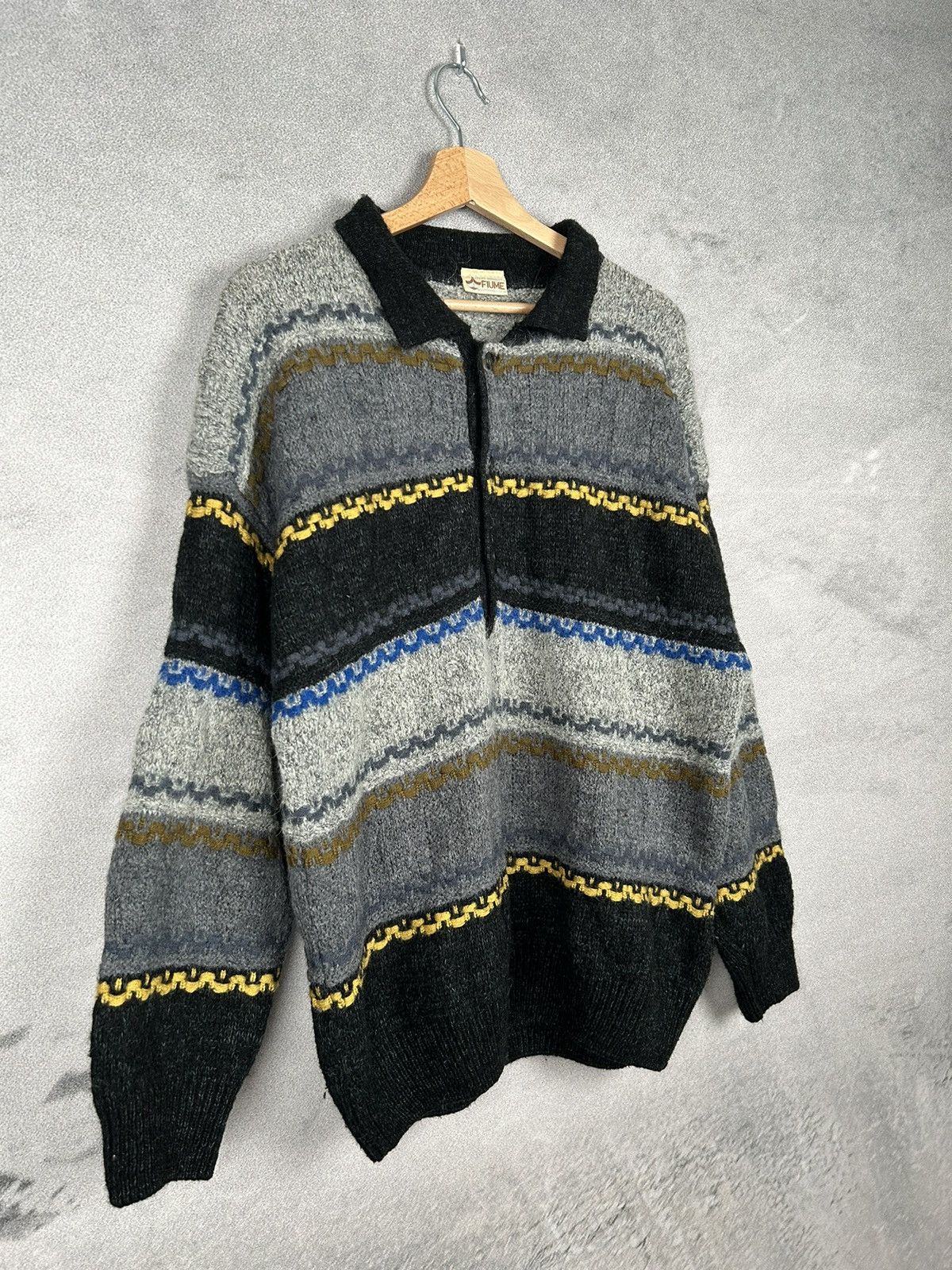 Other Vintage Avant Garde Knit Striped Made in Italy Sweater Size US L / EU 52-54 / 3 - 4 Thumbnail