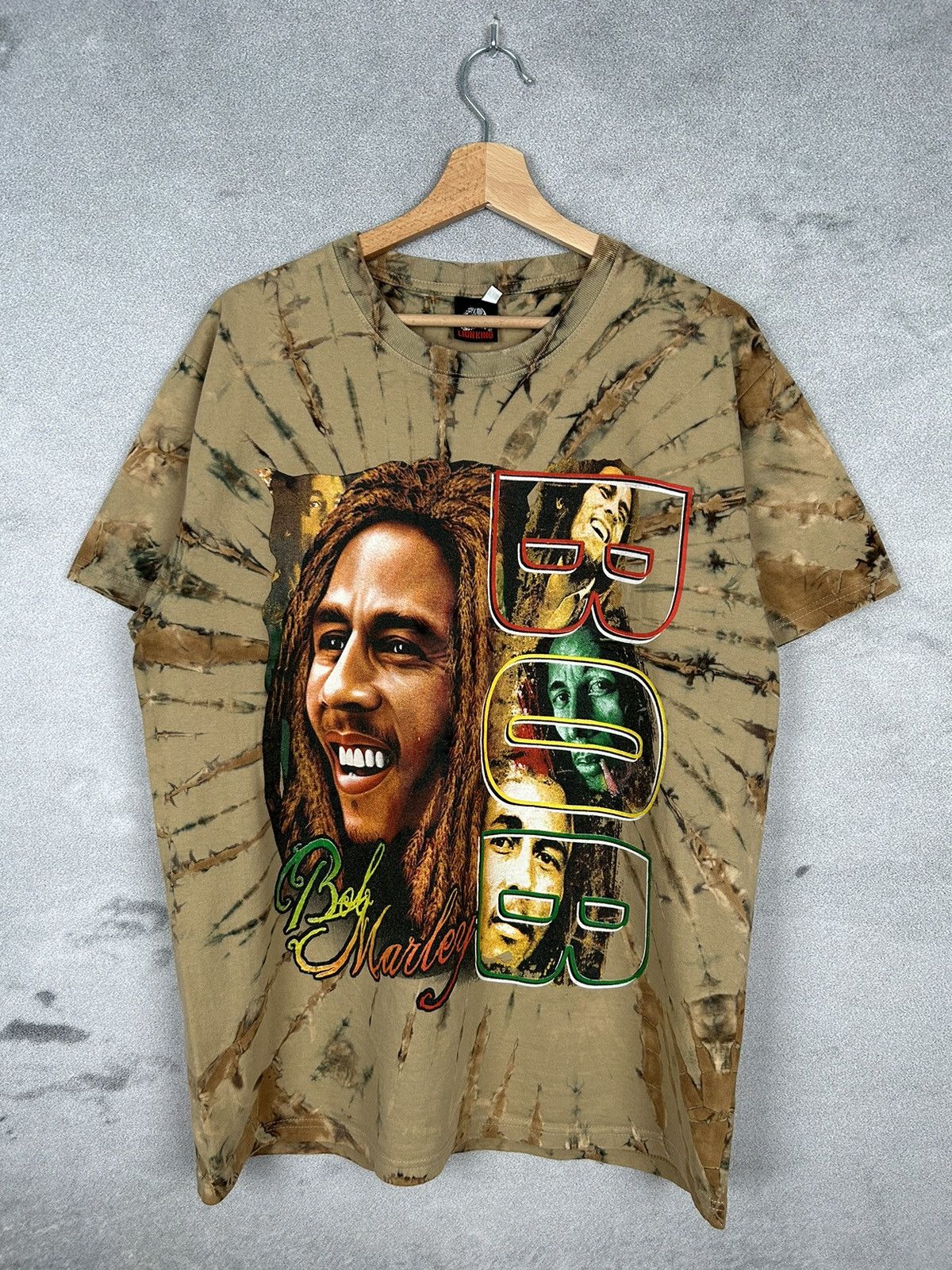 Band Tees Vintage Bob Marley Tie Dye Tee Beige Brown 90s Size US XL / EU 56 / 4 - 1 Thumbnail