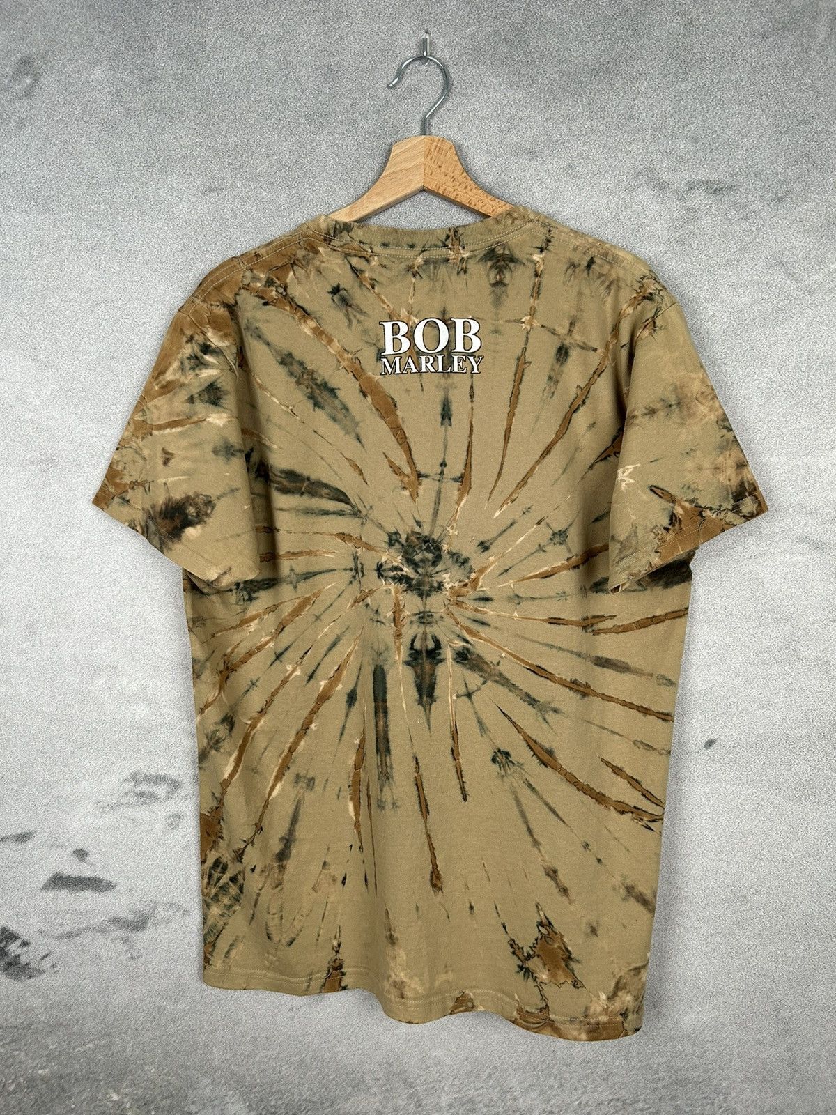 Band Tees Vintage Bob Marley Tie Dye Tee Beige Brown 90s Size US XL / EU 56 / 4 - 4 Thumbnail