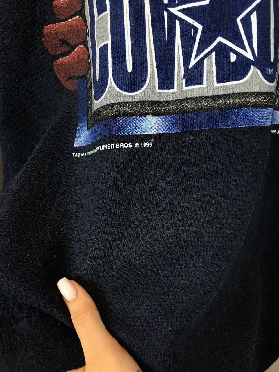 Nutmeg Dallas Cowboys 1995 Taz Warner Bros vintage sweatshirt Size US L / EU 52-54 / 3 - 9 Thumbnail