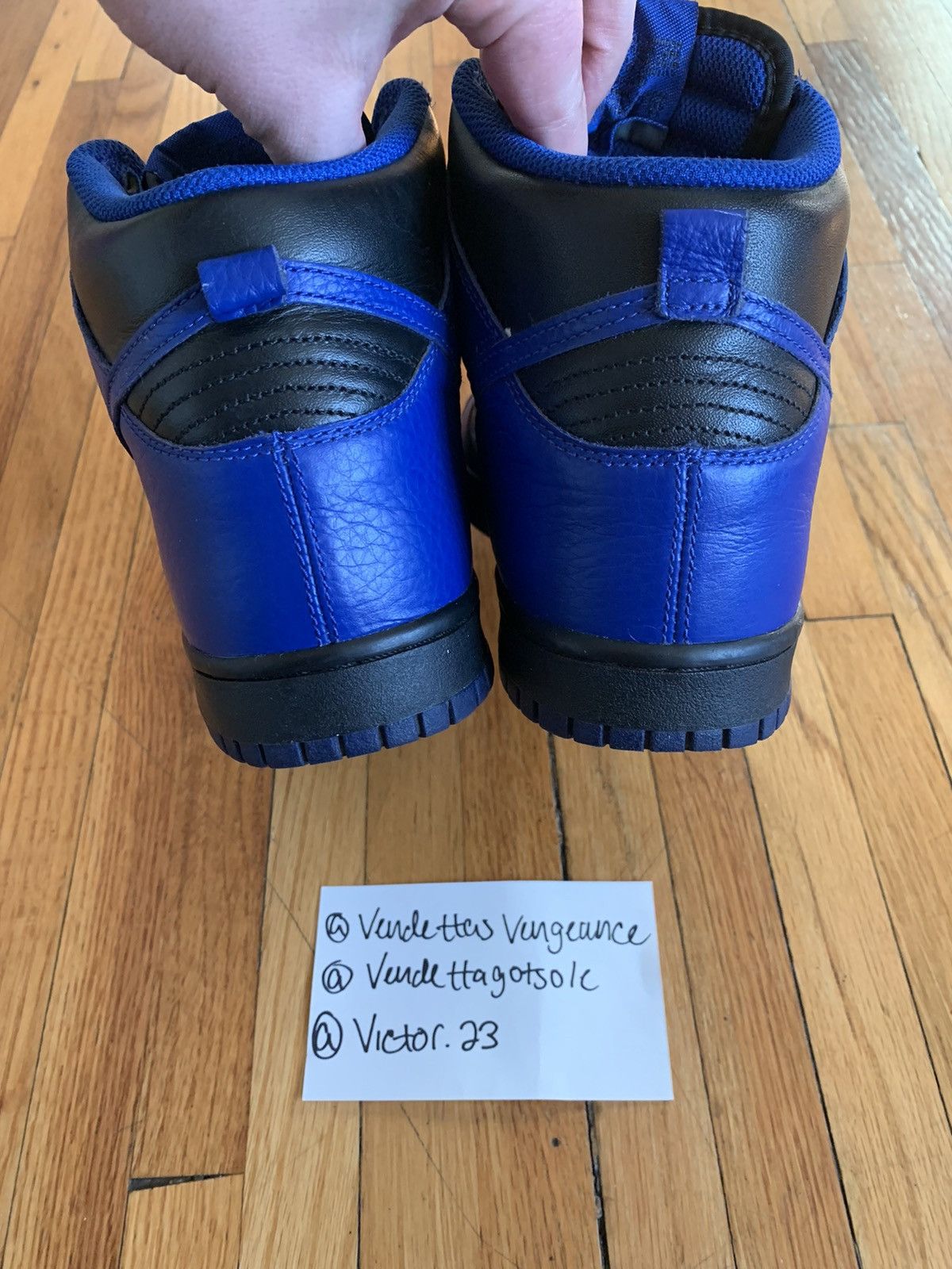 Nike × Vintage Nike Dunk High Old Royal Blue Black QS 2011 US9 Size US 9 / EU 42 - 4 Thumbnail