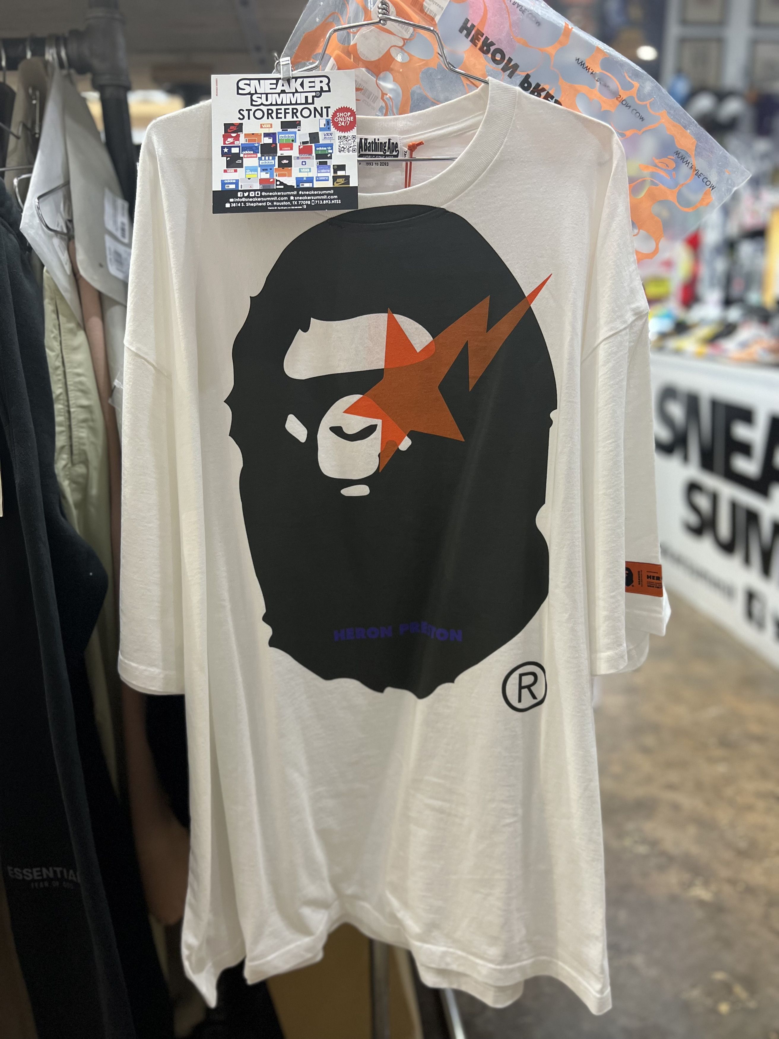 Bape Heron Preston Relaxed Tee ベイプヘロンプレストンTシャツ BAPE x Heron Preston Relaxed Fit Tee Purple Men's - SS22 - US