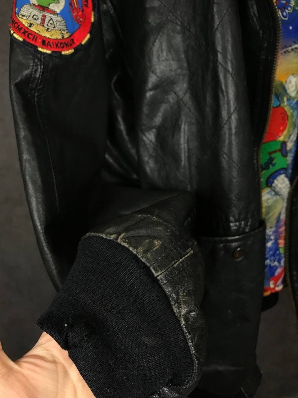 Leather Space vintage art leather jacket Size US L / EU 52-54 / 3 - 16 Thumbnail