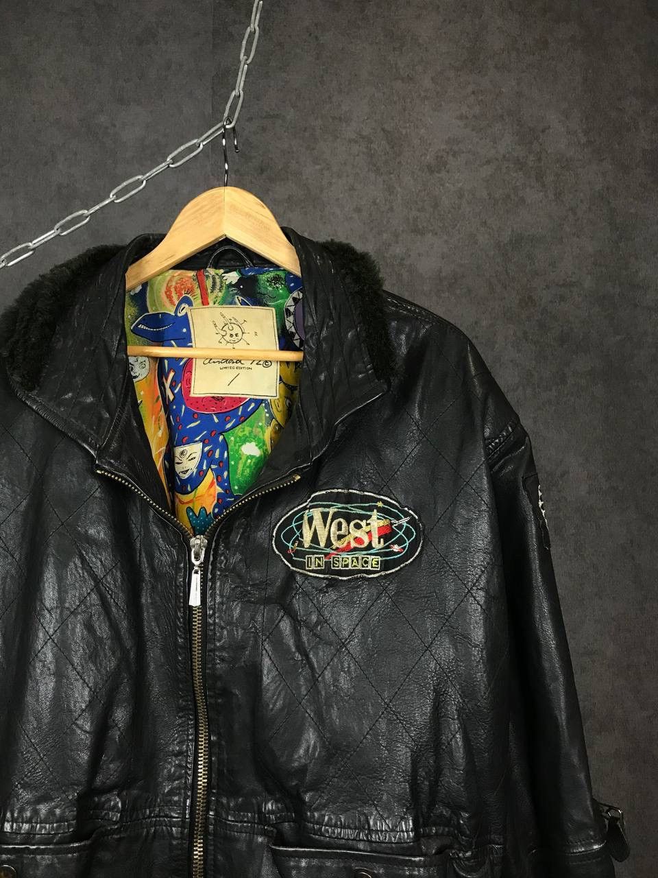 Leather Space vintage art leather jacket Size US L / EU 52-54 / 3 - 4 Thumbnail