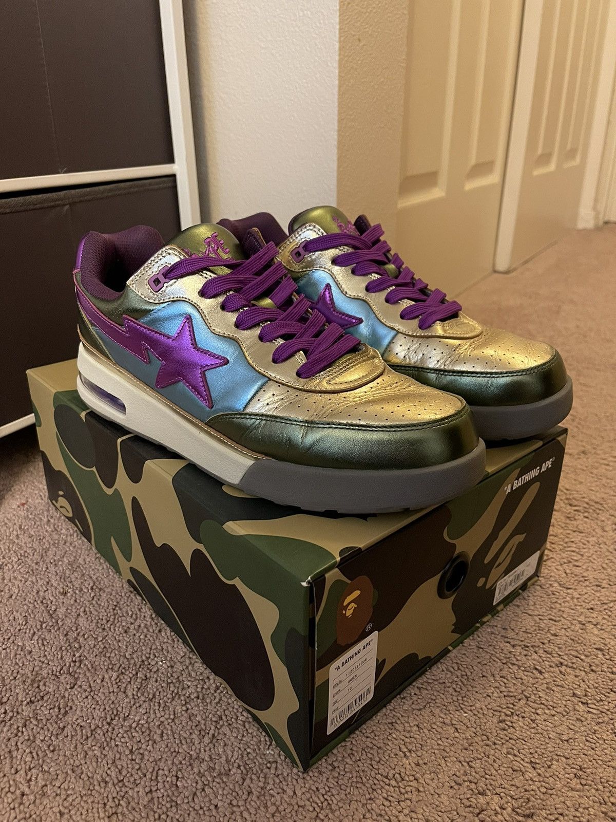Bape Bape Roadsta ‘Metallic Green’ Size US 10 / EU 43 - 1 Thumbnail