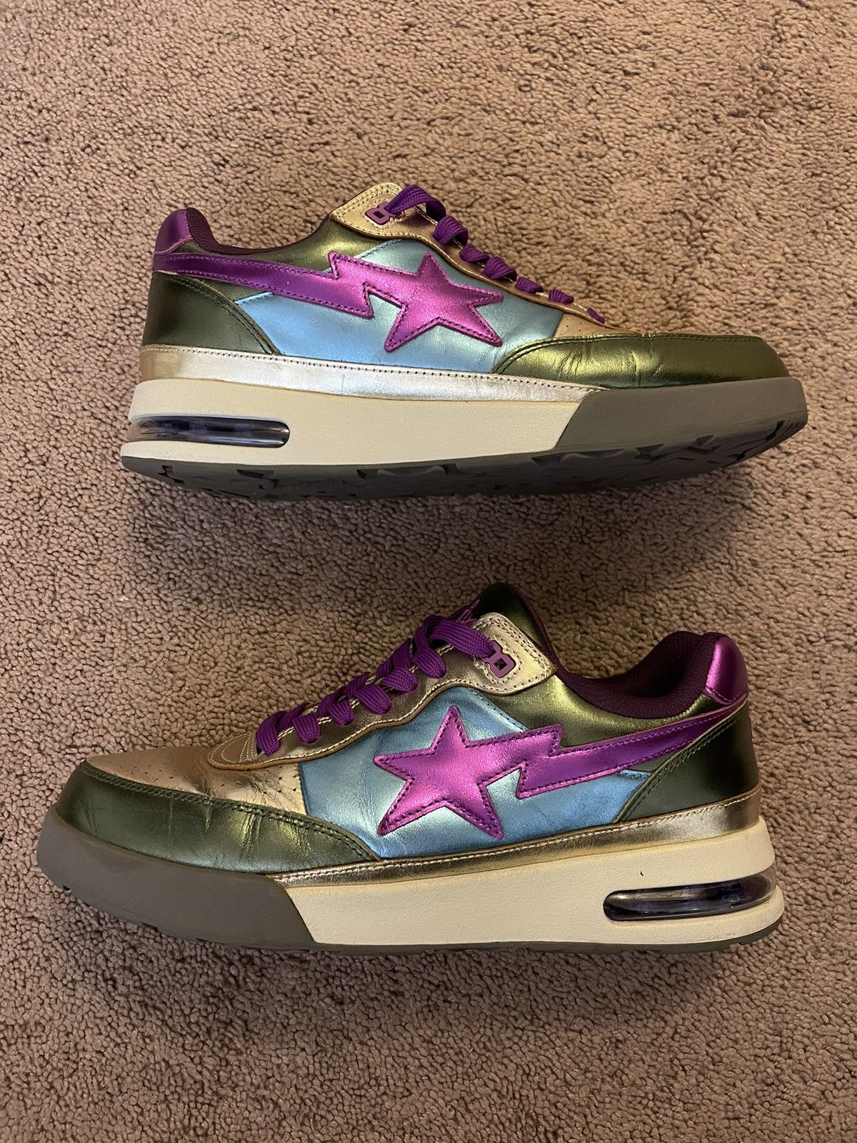 Bape Bape Roadsta ‘Metallic Green’ Size US 10 / EU 43 - 4 Thumbnail