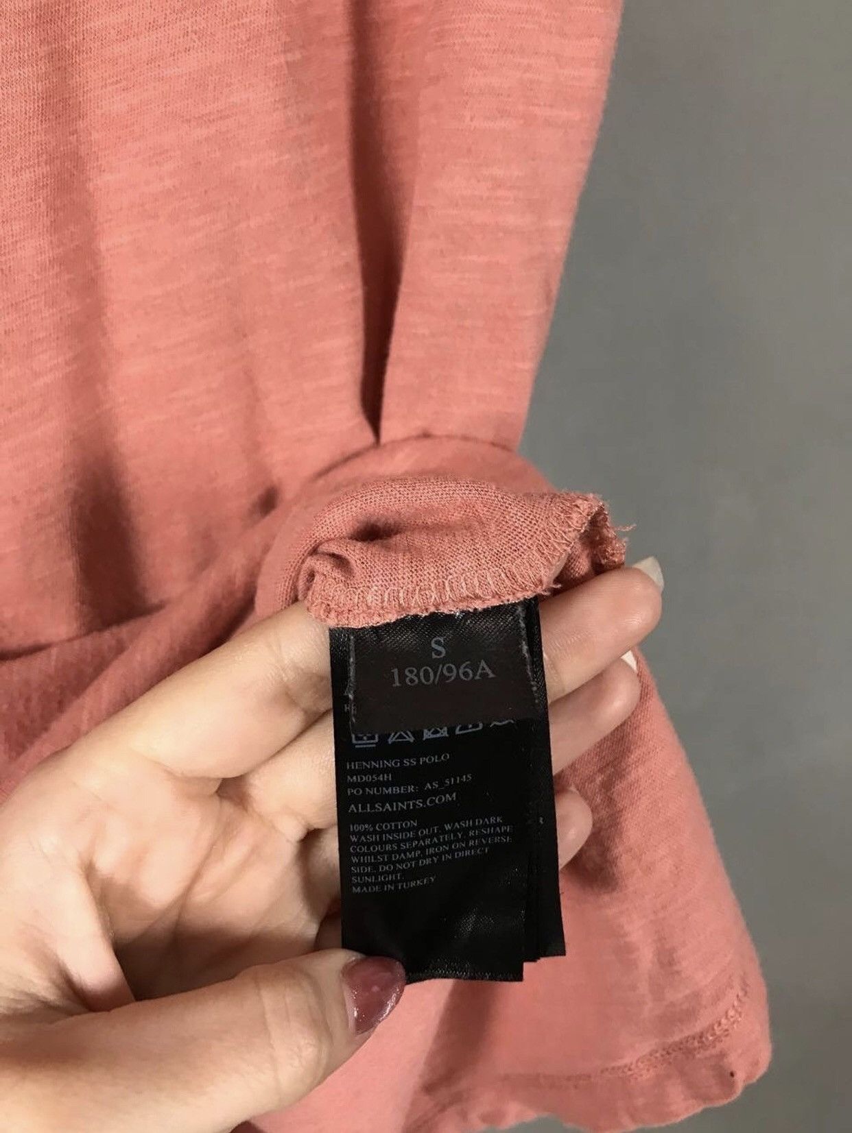 Allsaints Allsaints luxury streetwear pink polo tee Size US S / EU 44-46 / 1 - 5 Thumbnail