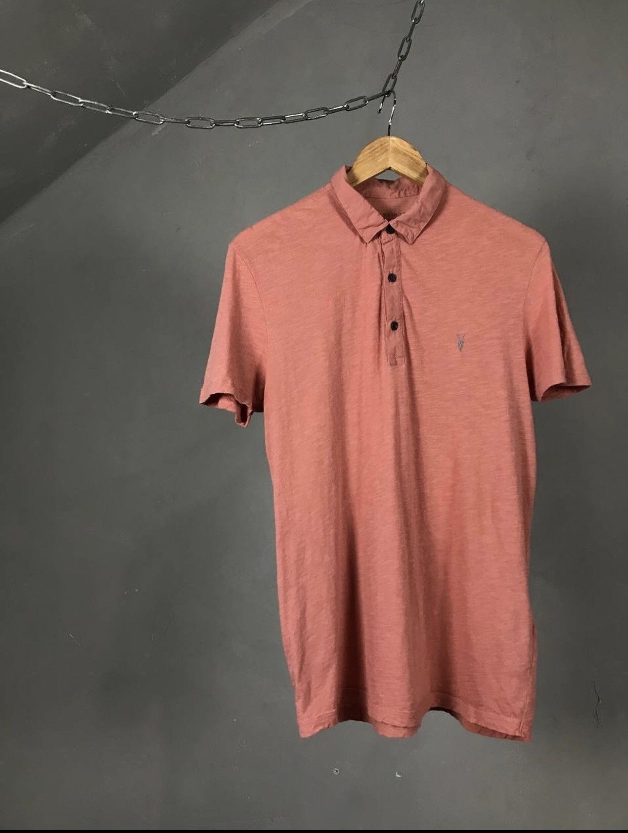 Allsaints Allsaints luxury streetwear pink polo tee Size US S / EU 44-46 / 1 - 1 Thumbnail