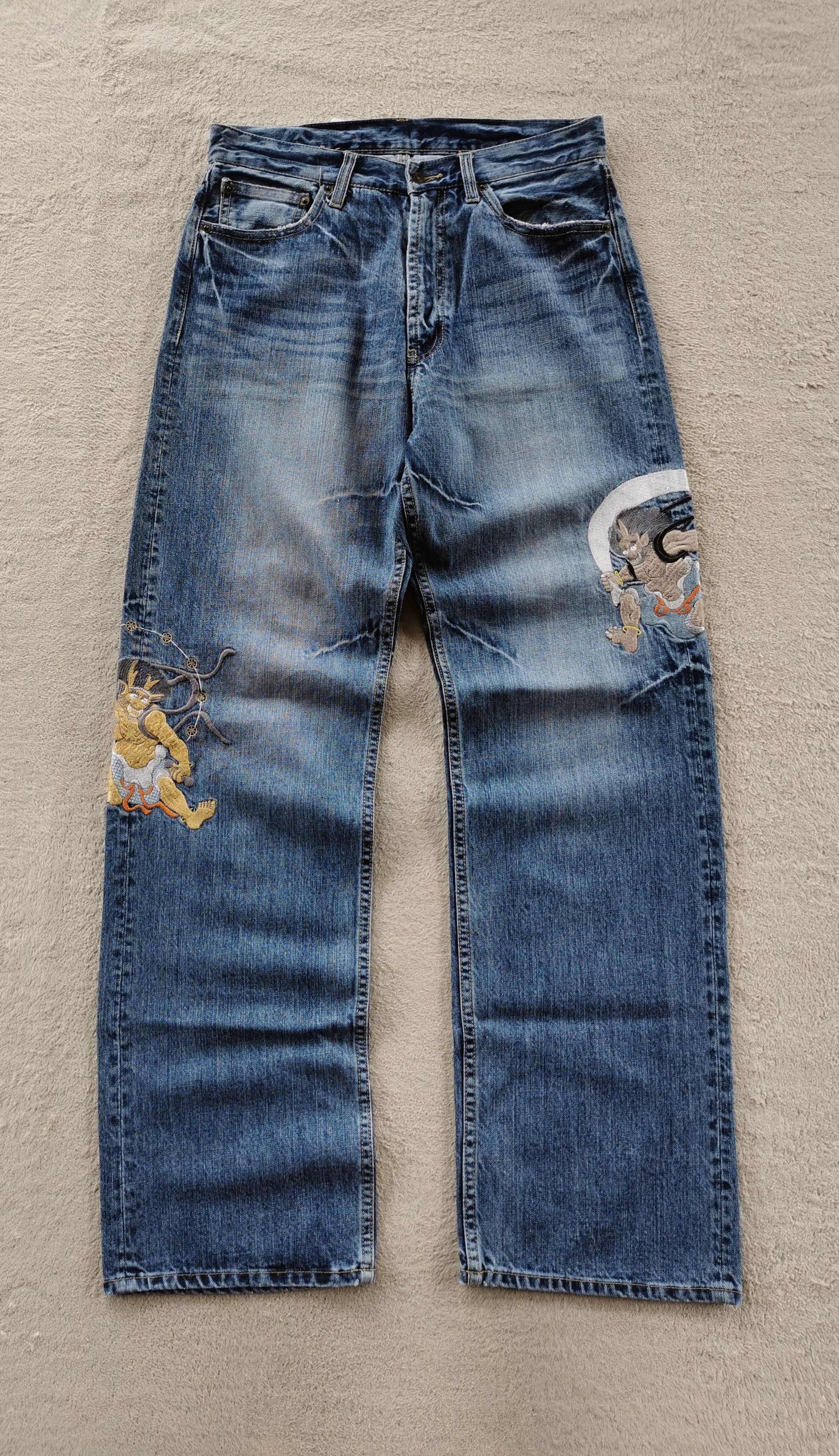 Other Karakuri Embroidery Demon Art Japan Jeans Size US 31 - 1 Thumbnail