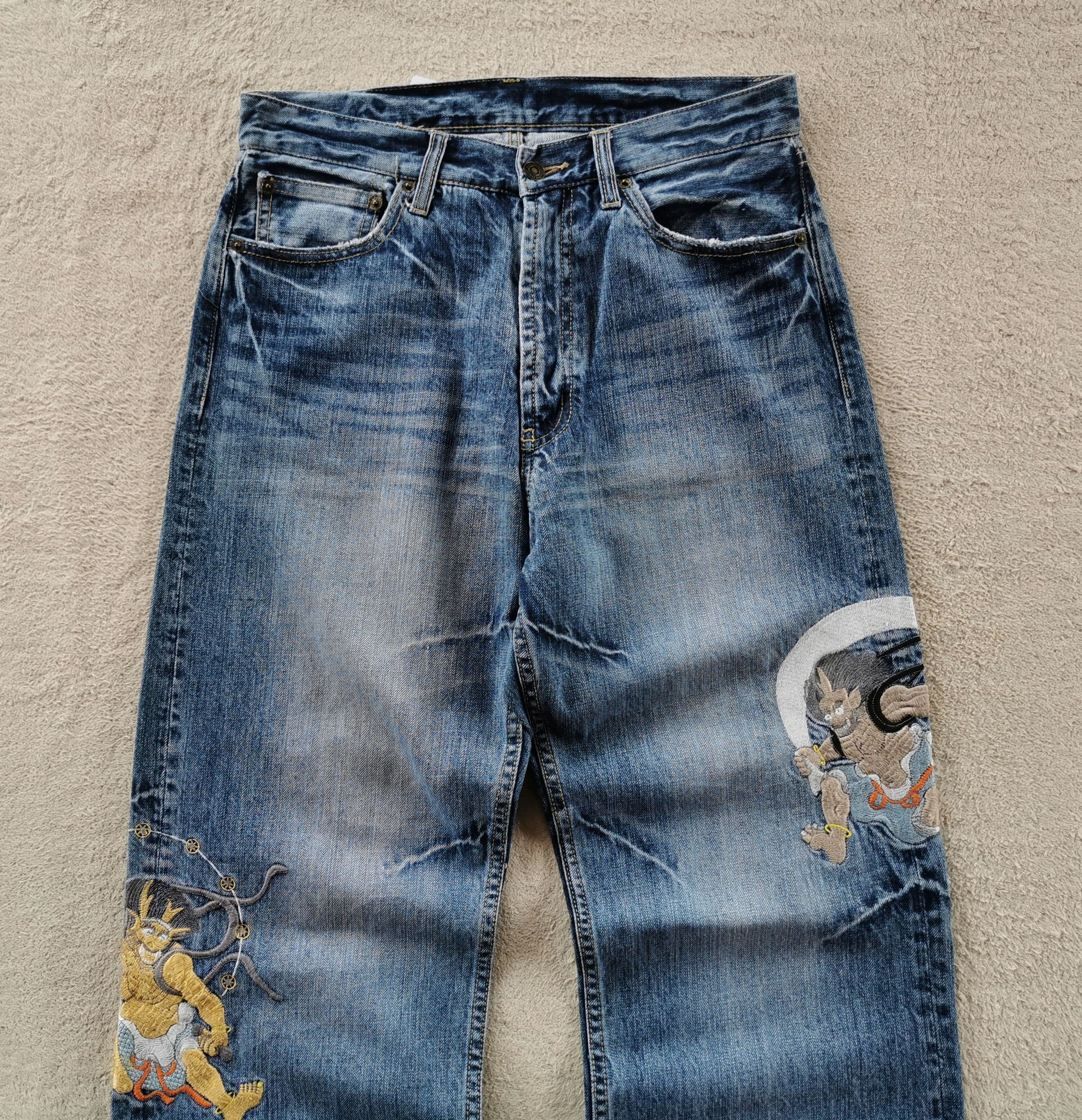 Other Karakuri Embroidery Demon Art Japan Jeans Size US 31 - 3 Thumbnail
