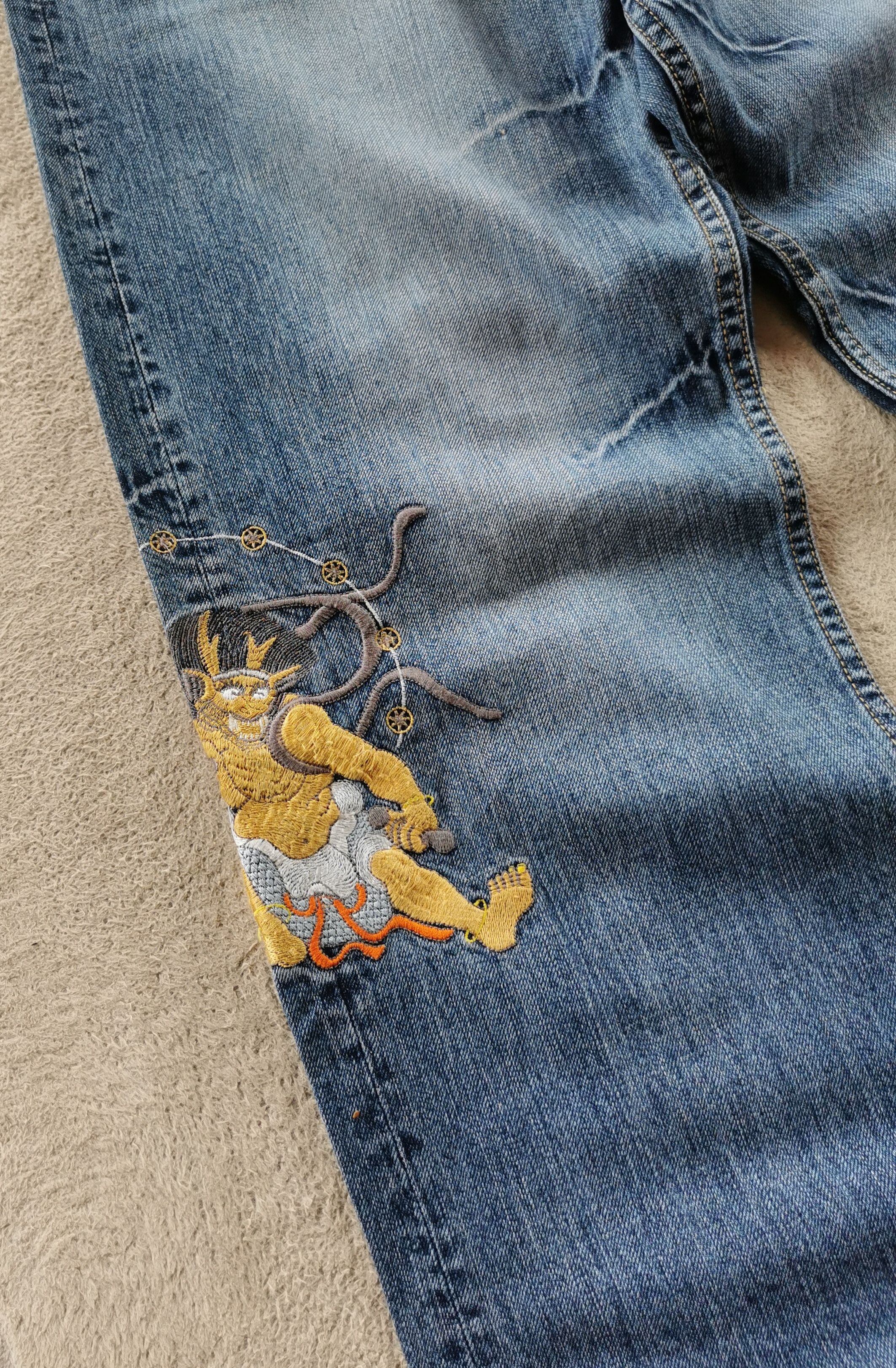 Other Karakuri Embroidery Demon Art Japan Jeans Size US 31 - 5 Thumbnail
