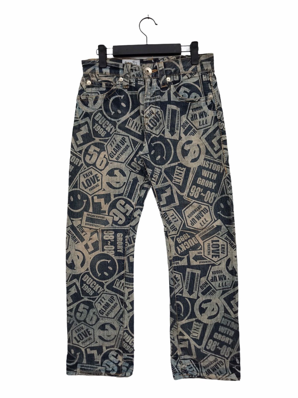 image of Beauty Beast Co & Lu Printed Hysteric Glamour Inspired Pant in Blue, Men's (Size 30)