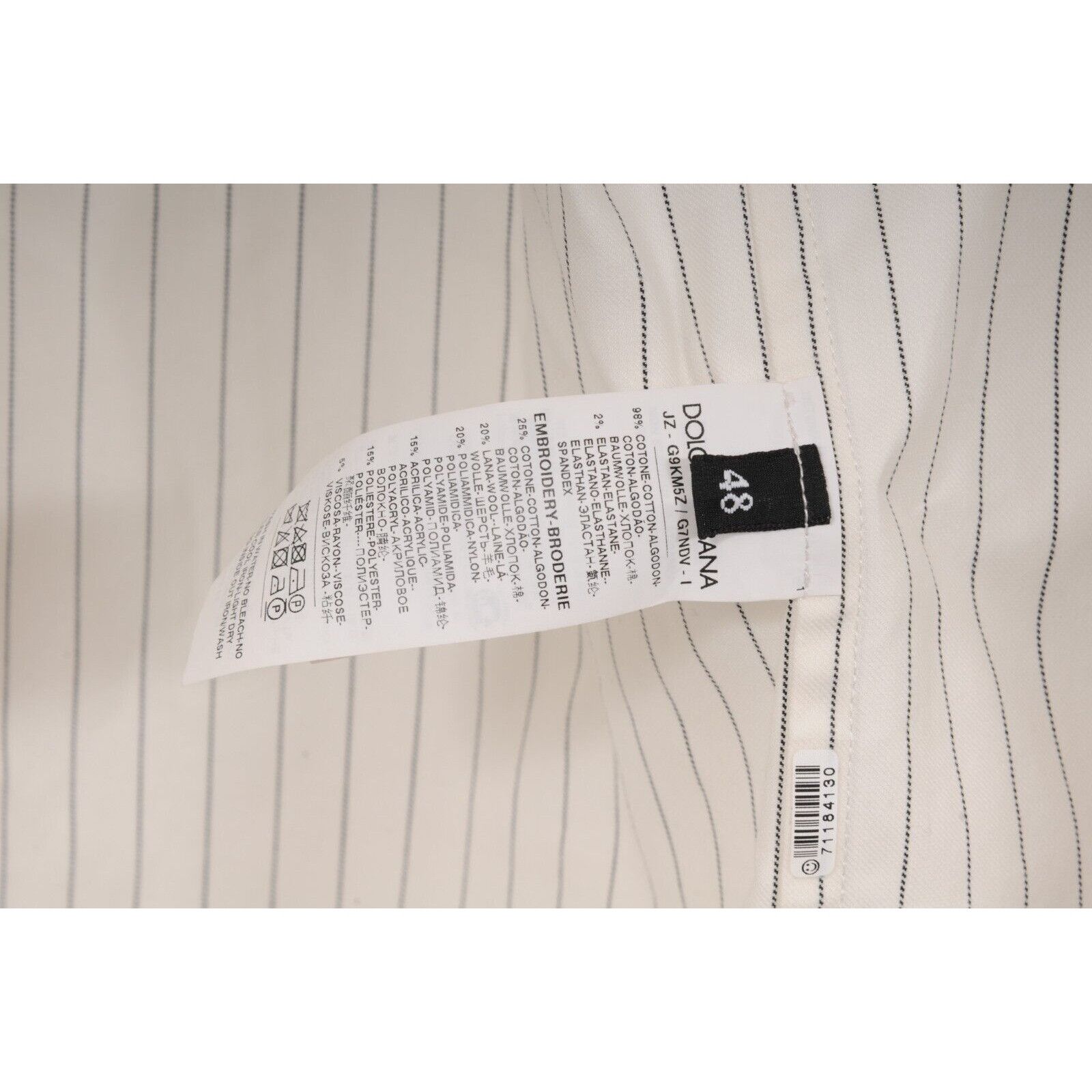 Dolce & Gabbana White Black Striped Baseball Jersey Size US M / EU 48-50 / 2 - 8 Thumbnail
