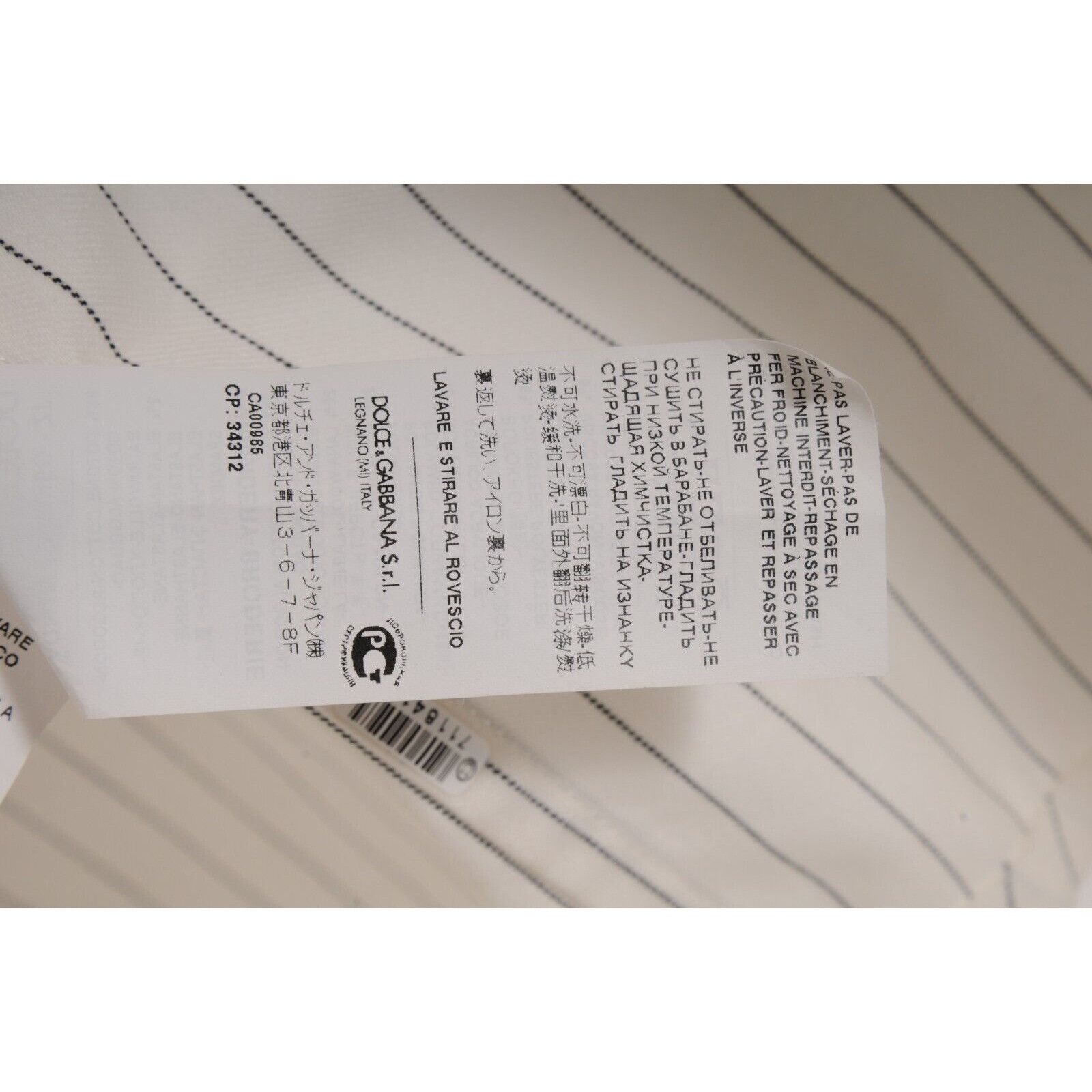 Dolce & Gabbana White Black Striped Baseball Jersey Size US M / EU 48-50 / 2 - 9 Thumbnail
