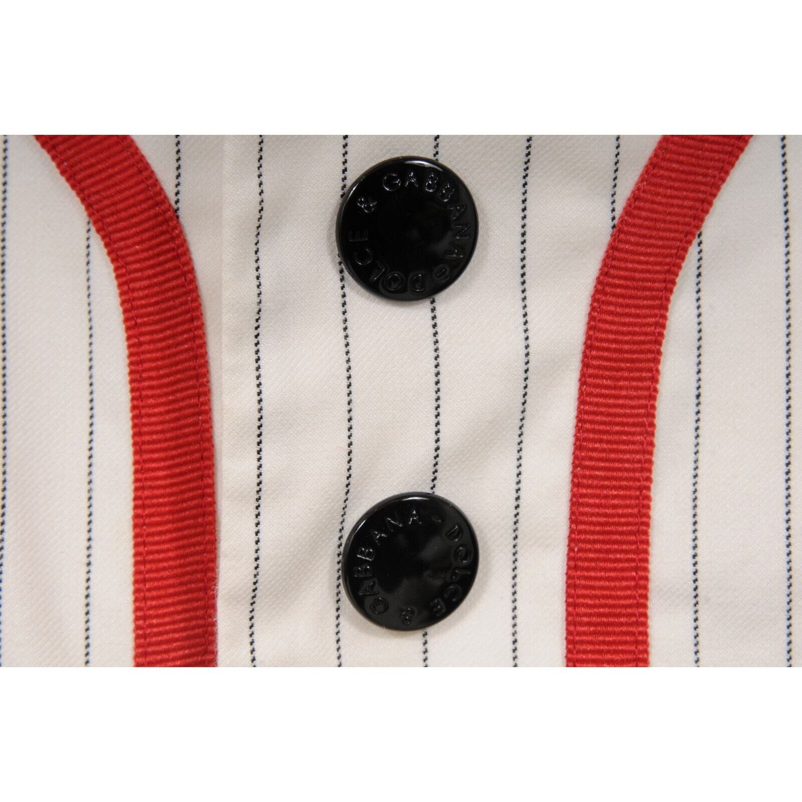Dolce & Gabbana White Black Striped Baseball Jersey Size US M / EU 48-50 / 2 - 5 Thumbnail