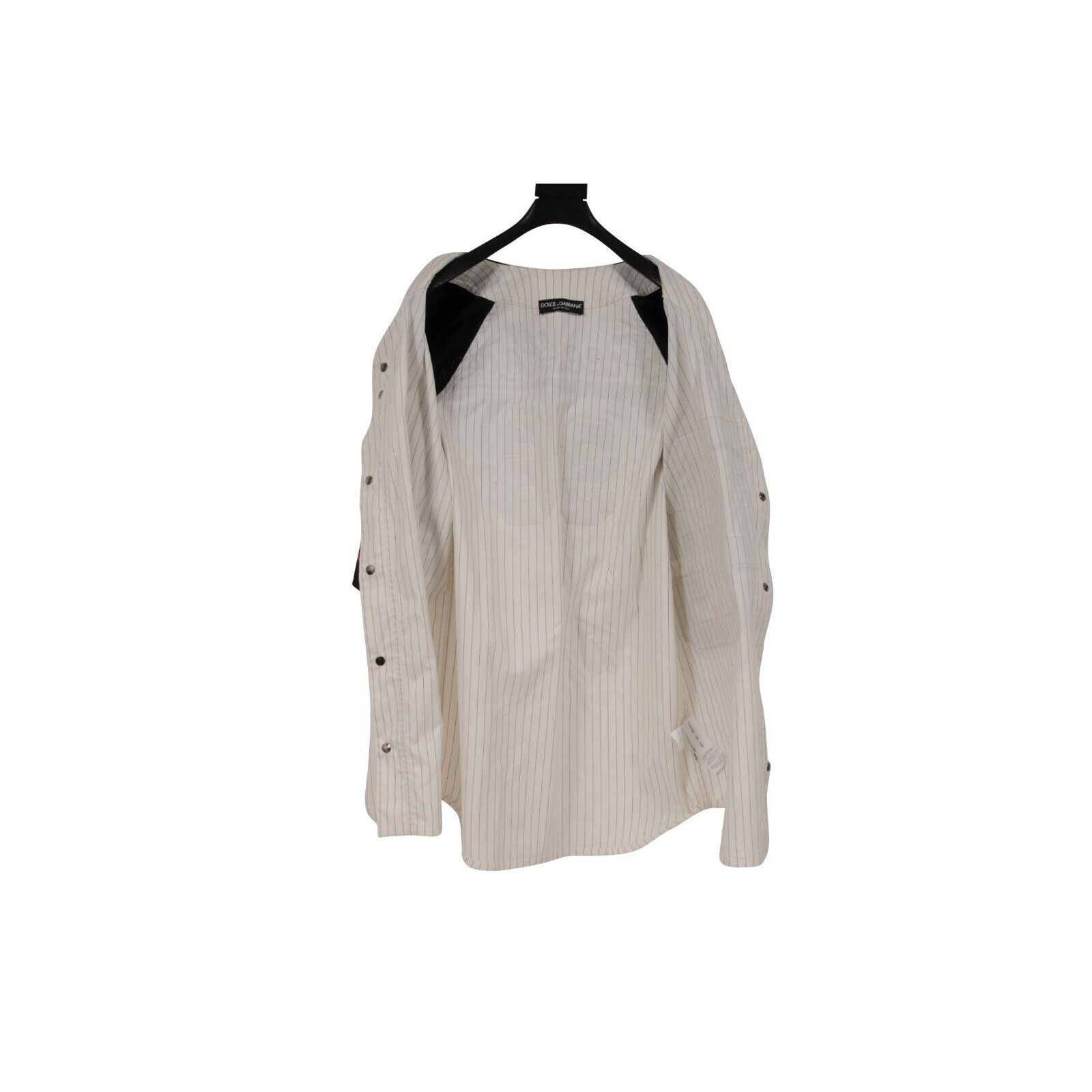 Dolce & Gabbana White Black Striped Baseball Jersey Size US M / EU 48-50 / 2 - 7 Thumbnail