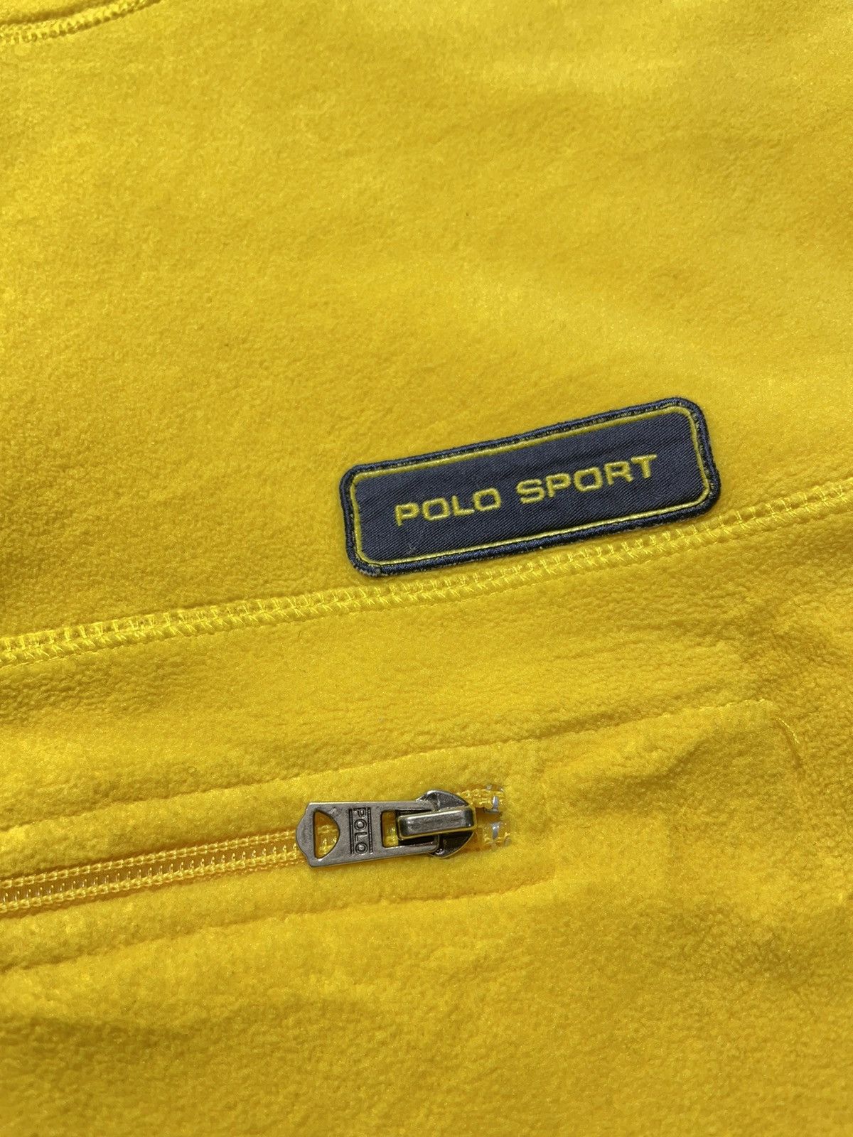 Ralph Lauren Vintage Polo Sport Yellow Fleece Size US L / EU 52-54 / 3 - 3 Thumbnail