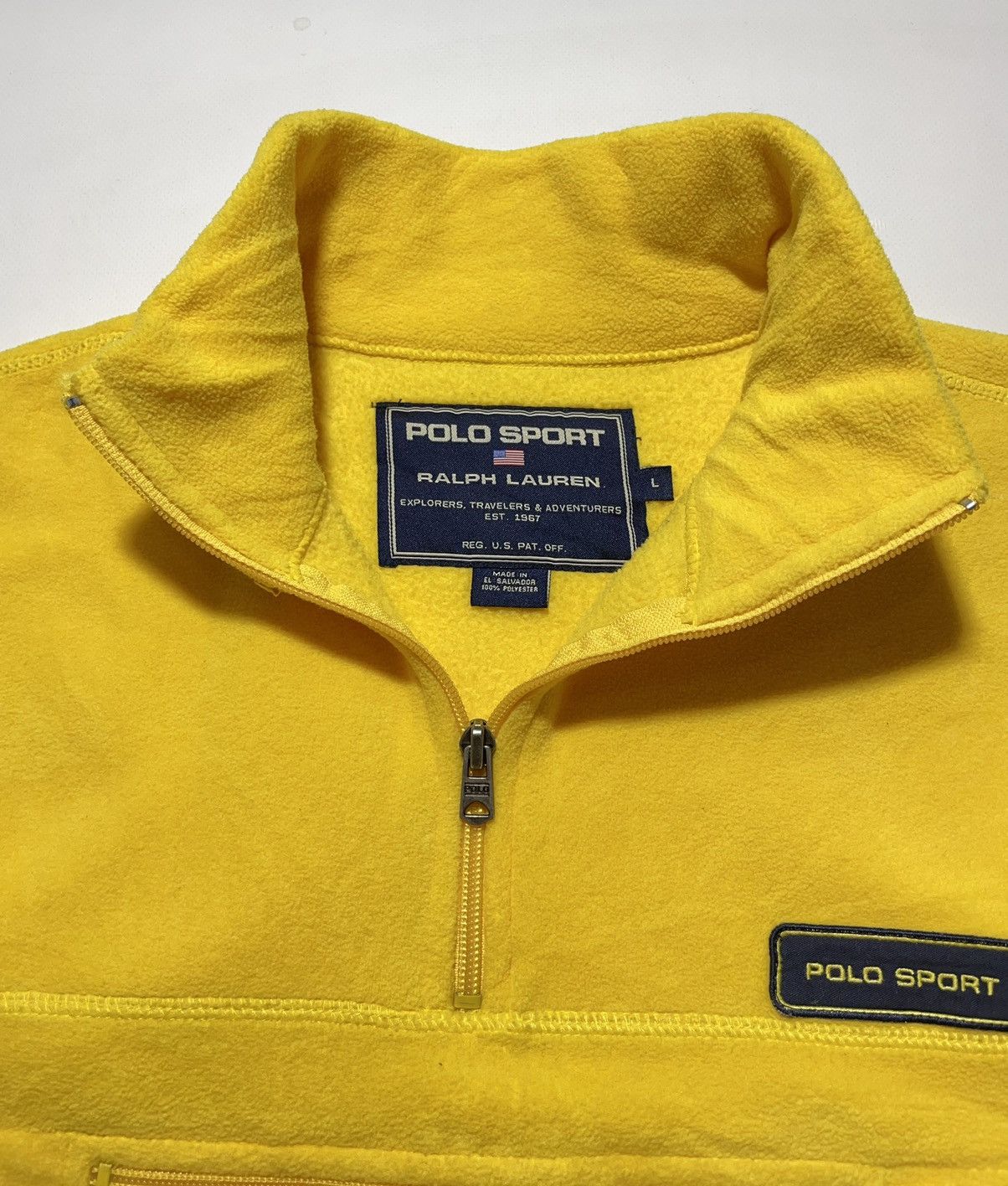 Ralph Lauren Vintage Polo Sport Yellow Fleece Size US L / EU 52-54 / 3 - 8 Thumbnail