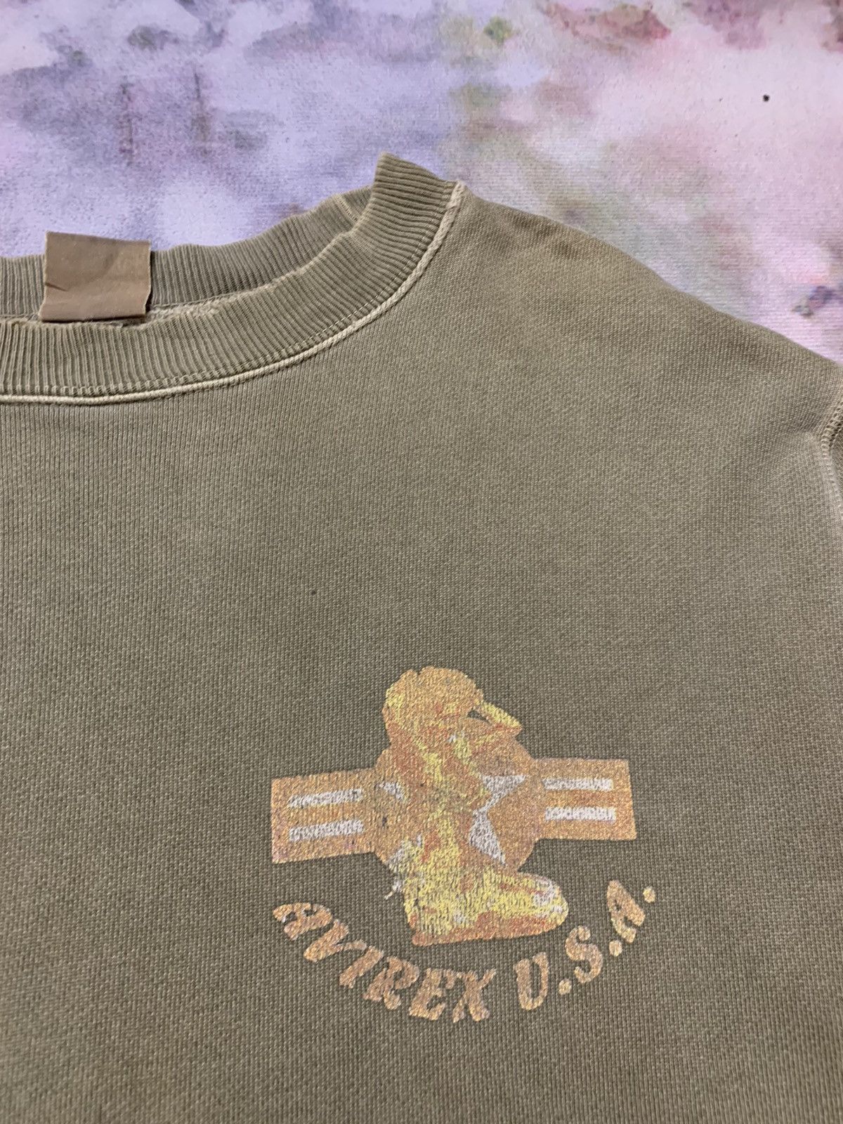Vintage AVIREX Kraut Krusher Bomber Thashed Sweatshirt