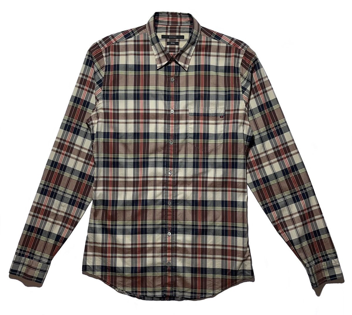 Gucci Gucci Plaid Skinny Shirt Size US M / EU 48-50 / 2 - 1 Thumbnail