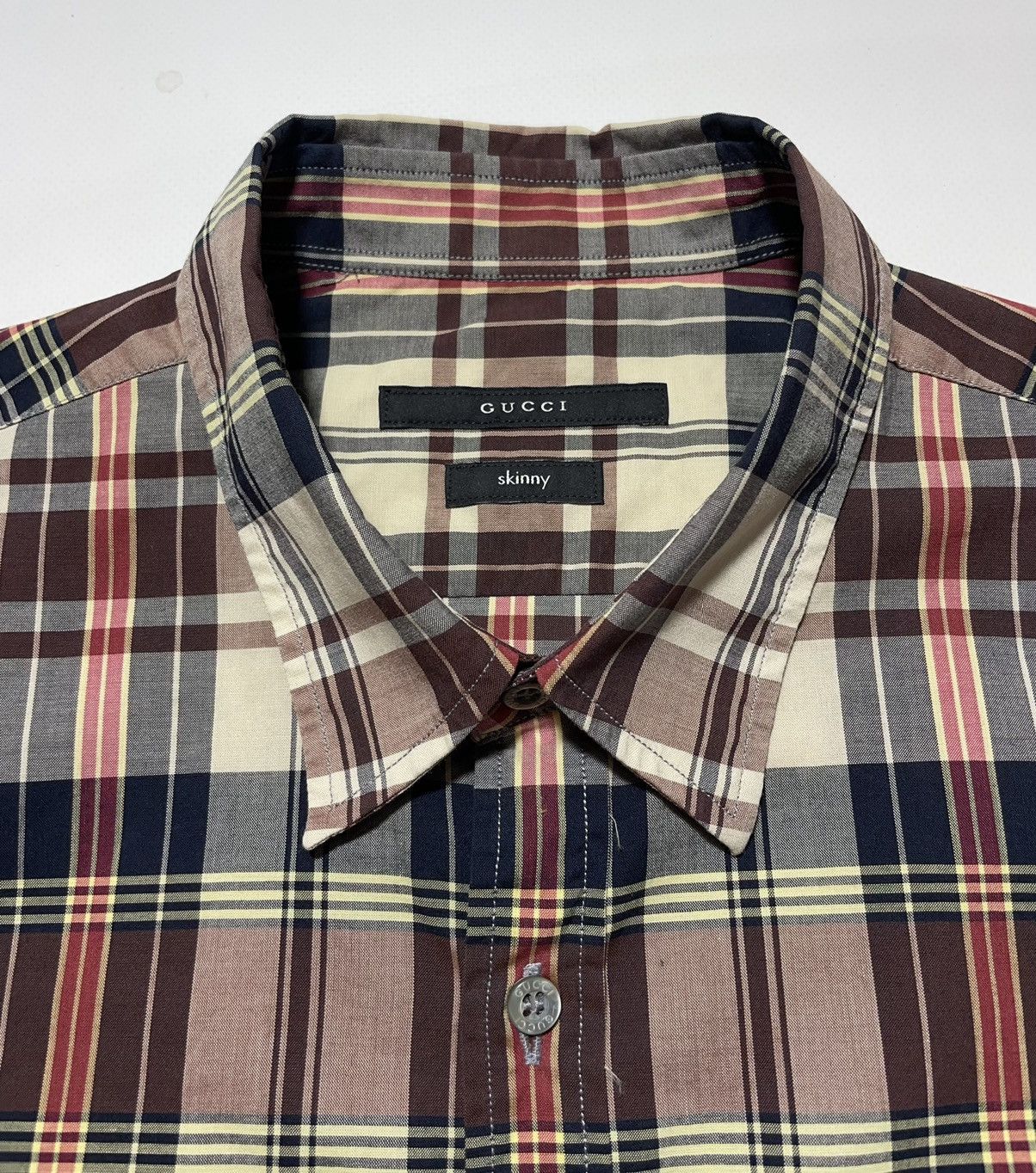 Gucci Gucci Plaid Skinny Shirt Size US M / EU 48-50 / 2 - 5 Thumbnail