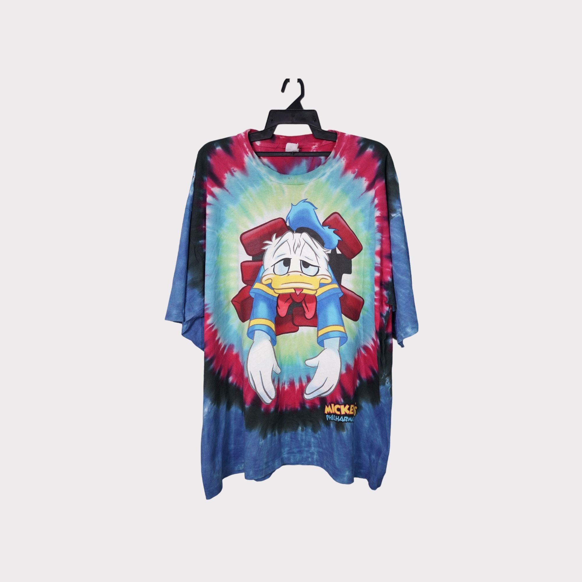 Disney × Vintage VINTAGE Mickey's Philharmagic Single Stitch Tye Dye TShirt Size US XXL / EU 58 / 5 - 1 Thumbnail