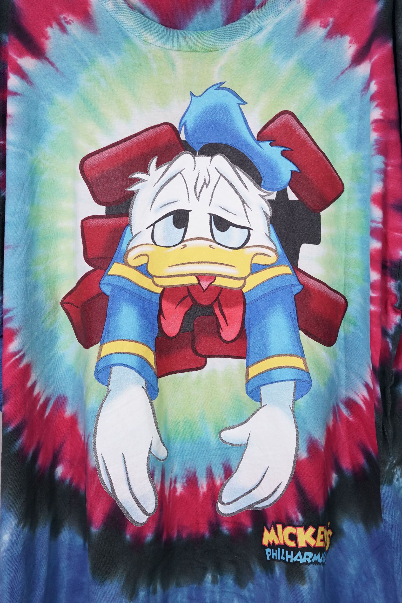 Disney × Vintage VINTAGE Mickey's Philharmagic Single Stitch Tye Dye TShirt Size US XXL / EU 58 / 5 - 2 Thumbnail