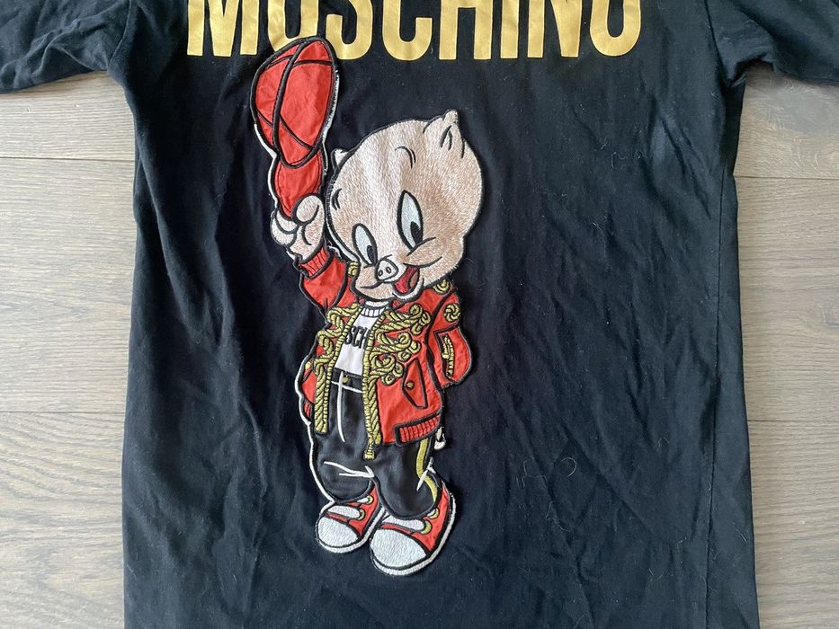 Moschino Pig Logo T-shirt in Black