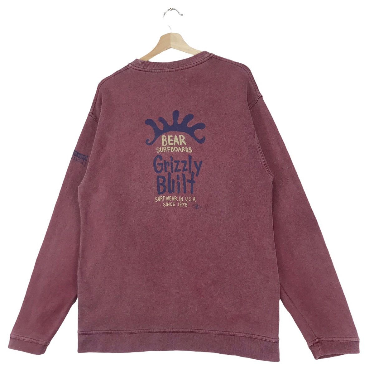 Vintage 90’s Bear Surfboards Sweatshirts Stonewash Red Crewneck Size US M / EU 48-50 / 2 - 3 Thumbnail