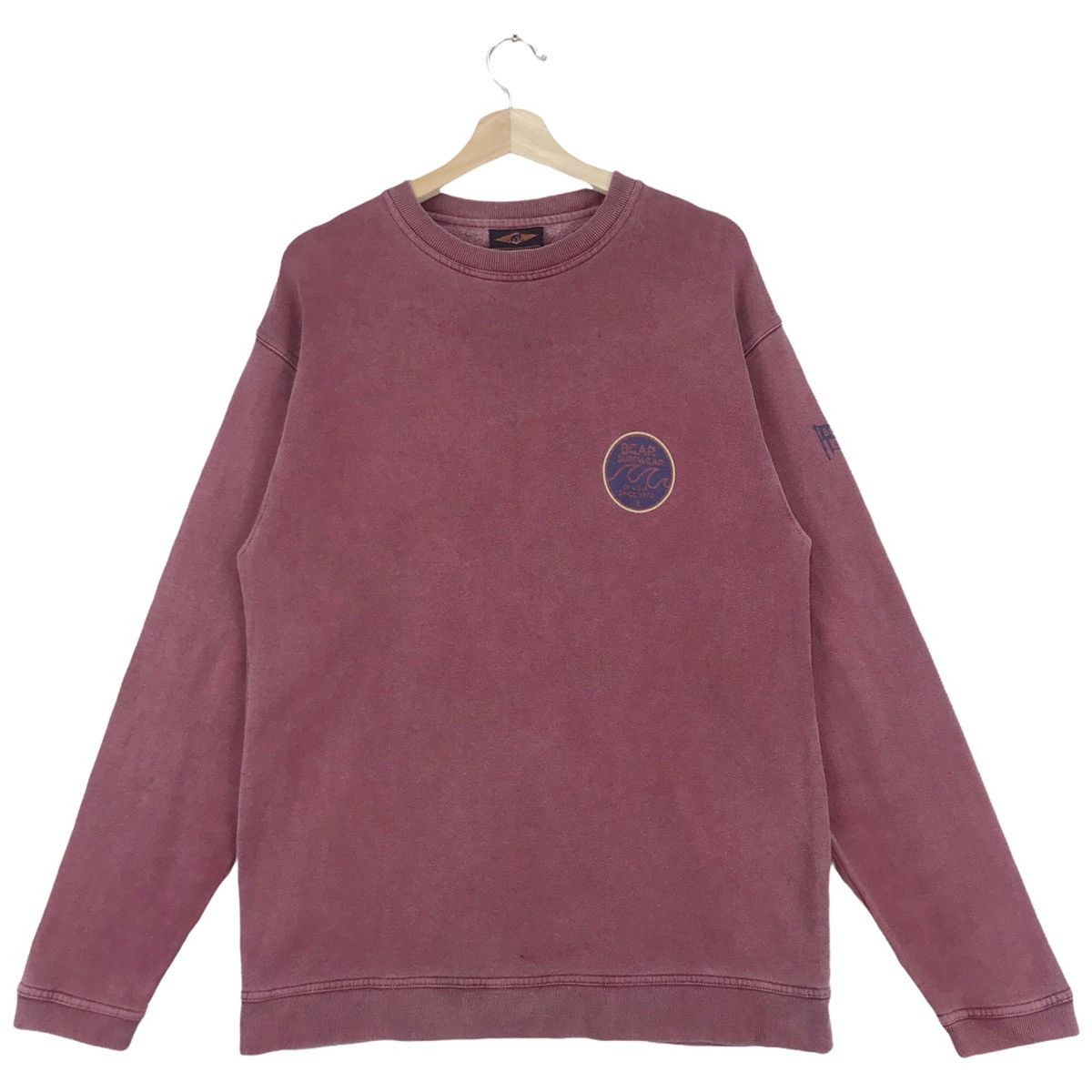 Vintage 90’s Bear Surfboards Sweatshirts Stonewash Red Crewneck Size US M / EU 48-50 / 2 - 2 Thumbnail