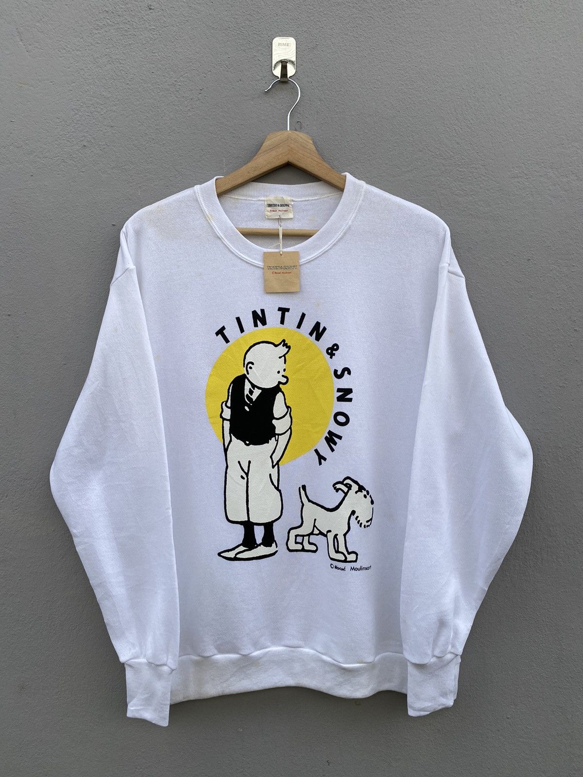 Cartoon Network × Vintage 💥Vintage NOS Tintin & Snowy by Herok Moulinart Rare Design Size US L / EU 52-54 / 3 - 1 Thumbnail