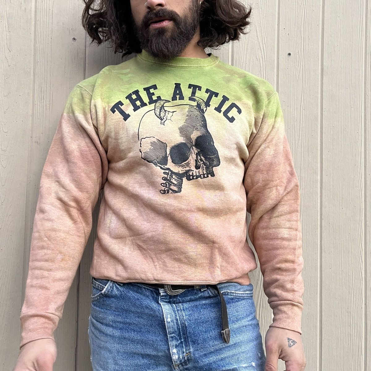 Vintage The Attic Punk Skull Crewneck Sweatshirt
