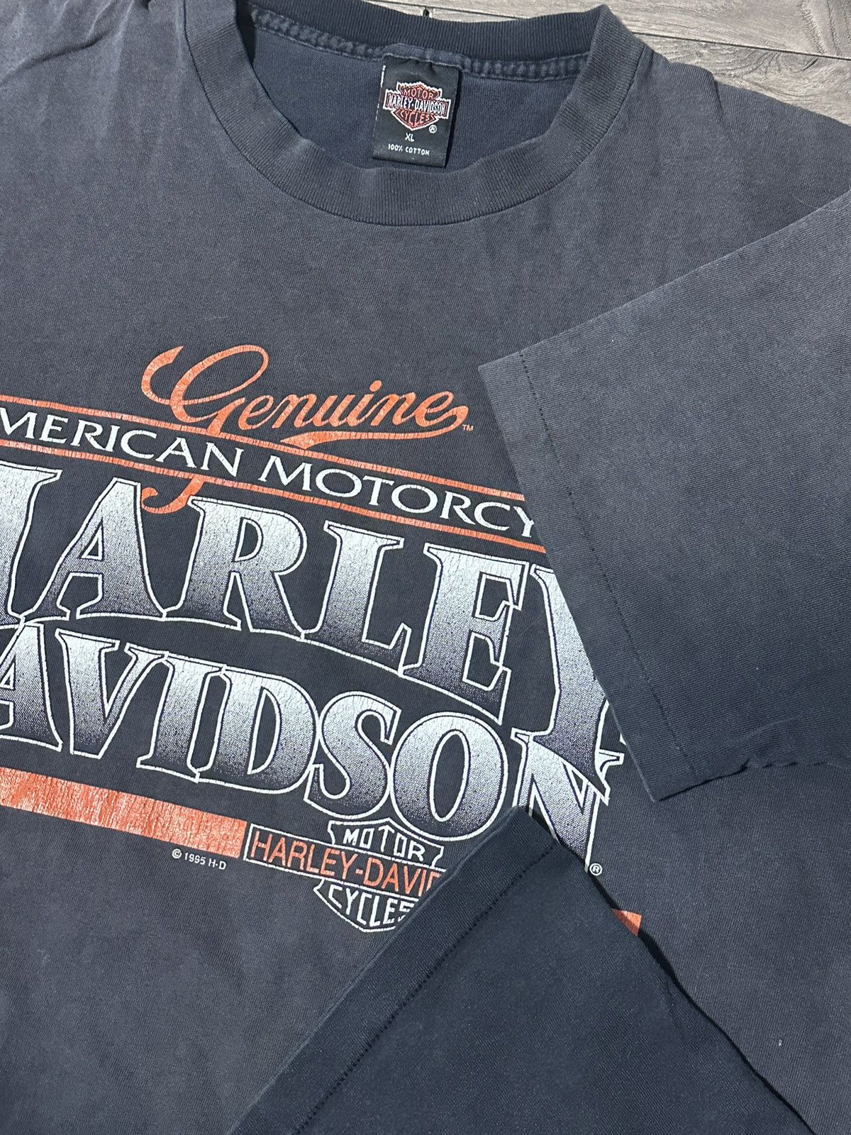 Harley Davidson × Vintage Vintage Harley Davidson Single Stitch Faded Shirt Size US XL / EU 56 / 4 - 7 Thumbnail