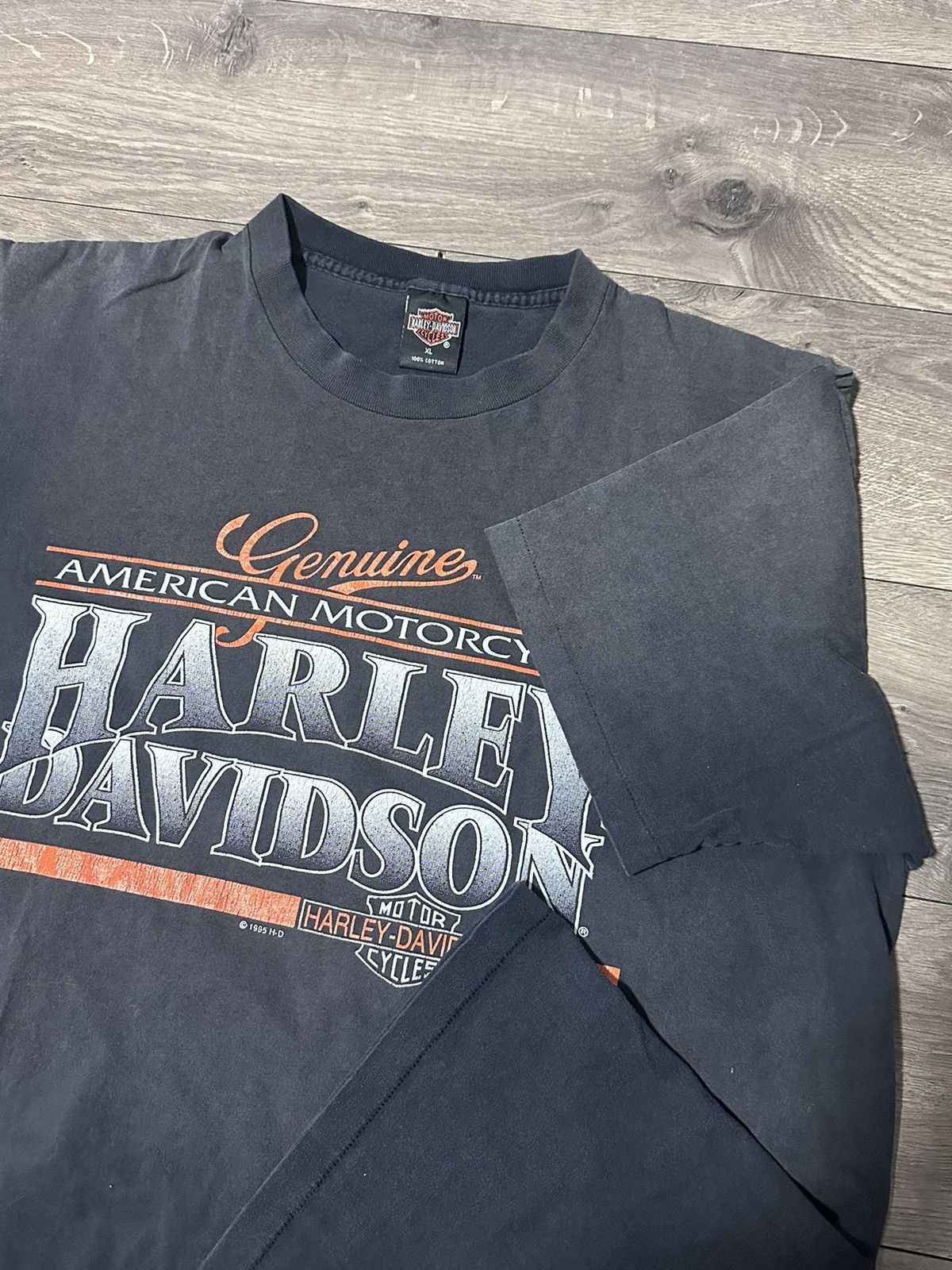 Harley Davidson × Vintage Vintage Harley Davidson Single Stitch Faded Shirt Size US XL / EU 56 / 4 - 3 Thumbnail