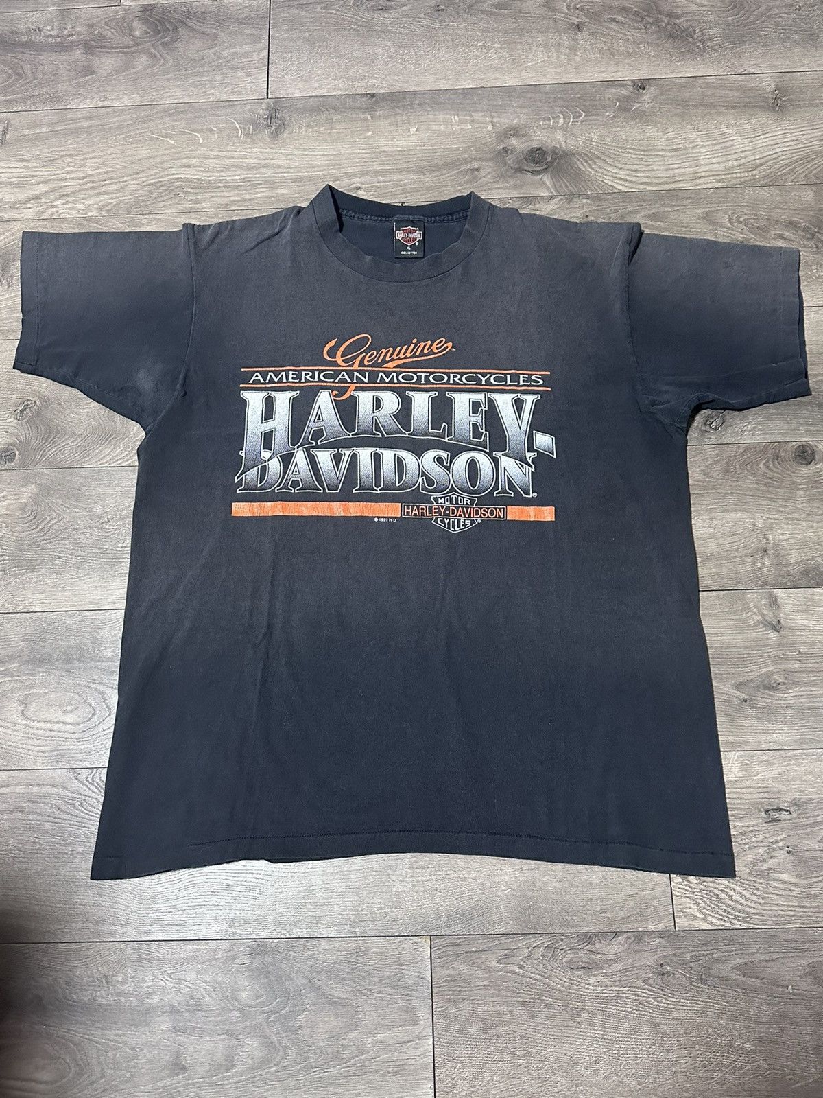 Harley Davidson × Vintage Vintage Harley Davidson Single Stitch Faded Shirt Size US XL / EU 56 / 4 - 1 Thumbnail