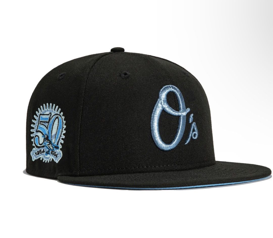 Hat Club × MyFitteds × New Era 71/8 - Black Ice Baltimore Orioles 50th Exclusive Fitted Hat Size ONE SIZE - 7 Thumbnail