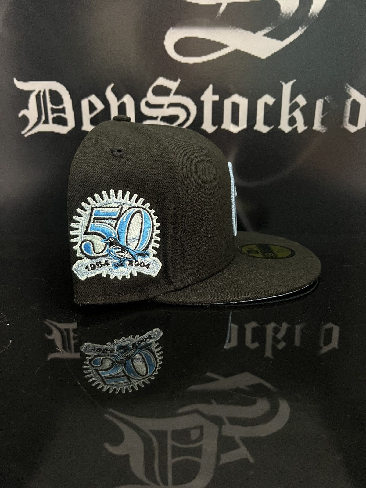 Hat Club × MyFitteds × New Era 71/8 - Black Ice Baltimore Orioles 50th Exclusive Fitted Hat Size ONE SIZE - 5 Thumbnail