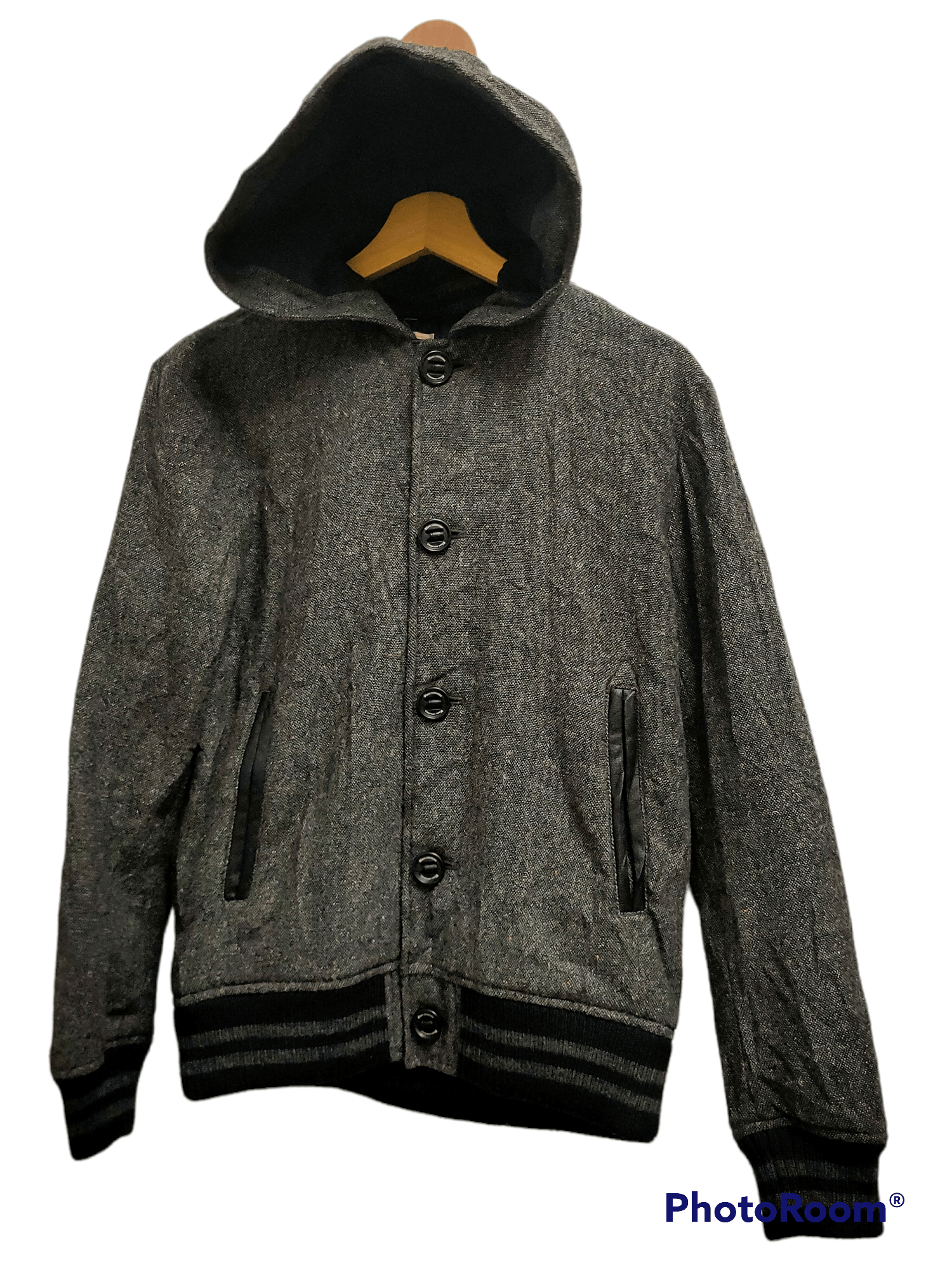 B' Ming beams varsity jacket button up hooded