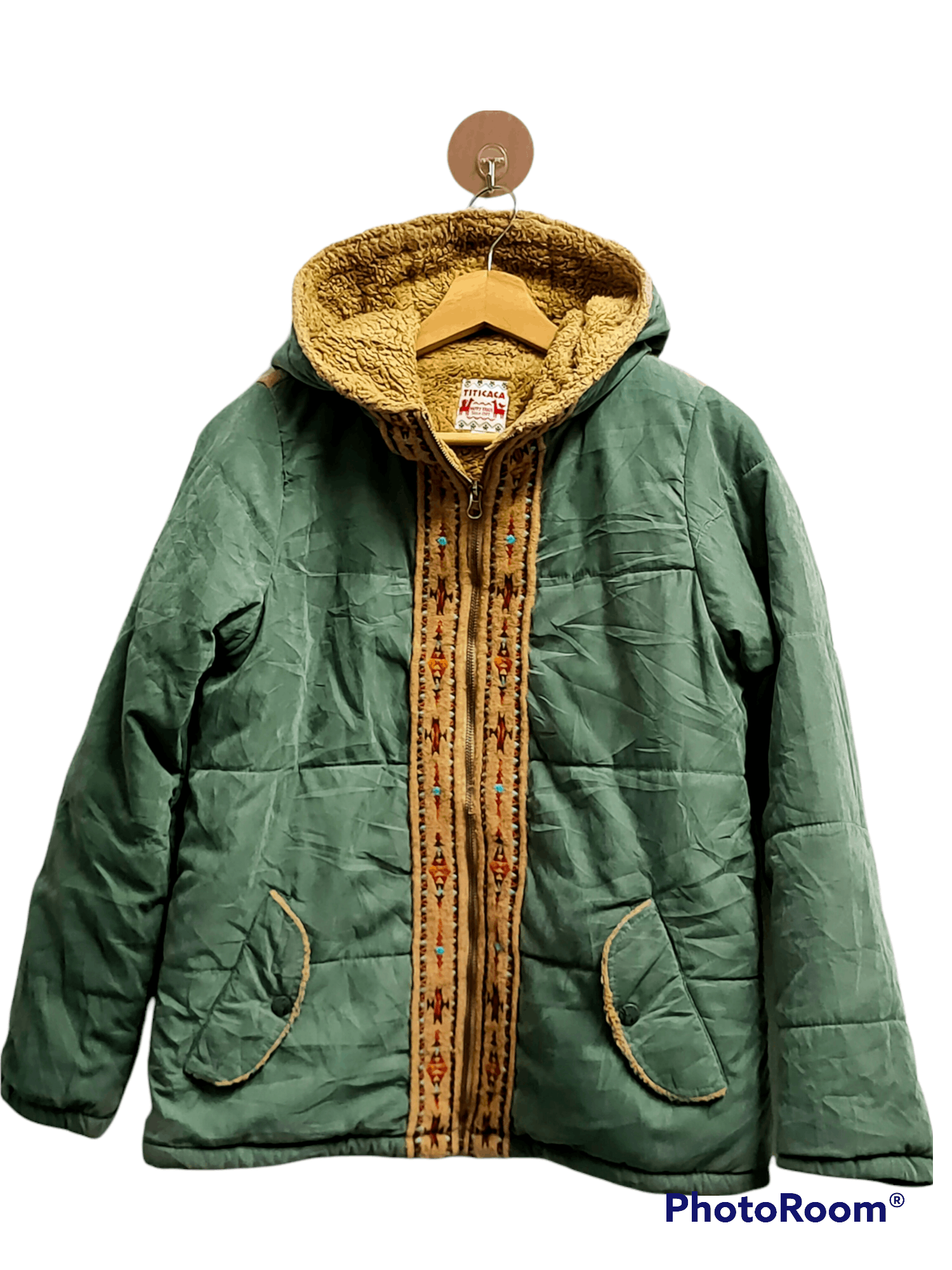 Titicaca vintage puffer jacket hoodie multicolor