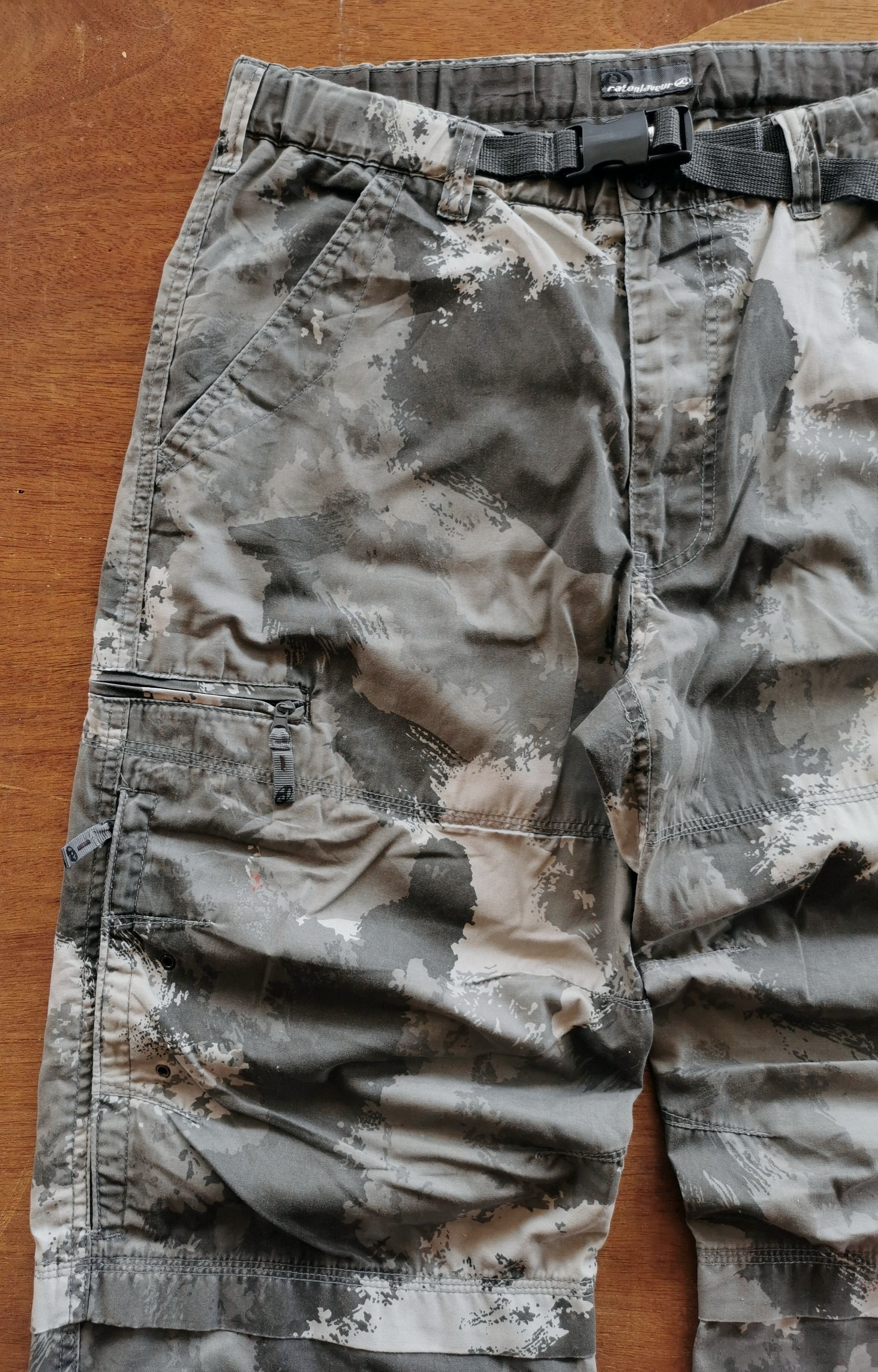 Japanese Brand Ratonlaveur Grey Camo Cargo PANTS MULTIPOCKET Size US 34 / EU 50 - 6 Thumbnail