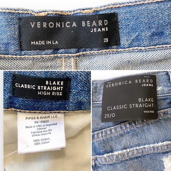 Veronica Beard NWT Veronica Beard Blake Straight jeans with Destory, 25 Size 25" / US 0 / IT 36 - 11 Thumbnail