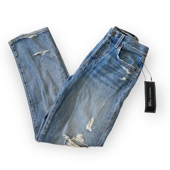 Veronica Beard NWT Veronica Beard Blake Straight jeans with Destory, 25 Size 25" / US 0 / IT 36 - 3 Thumbnail