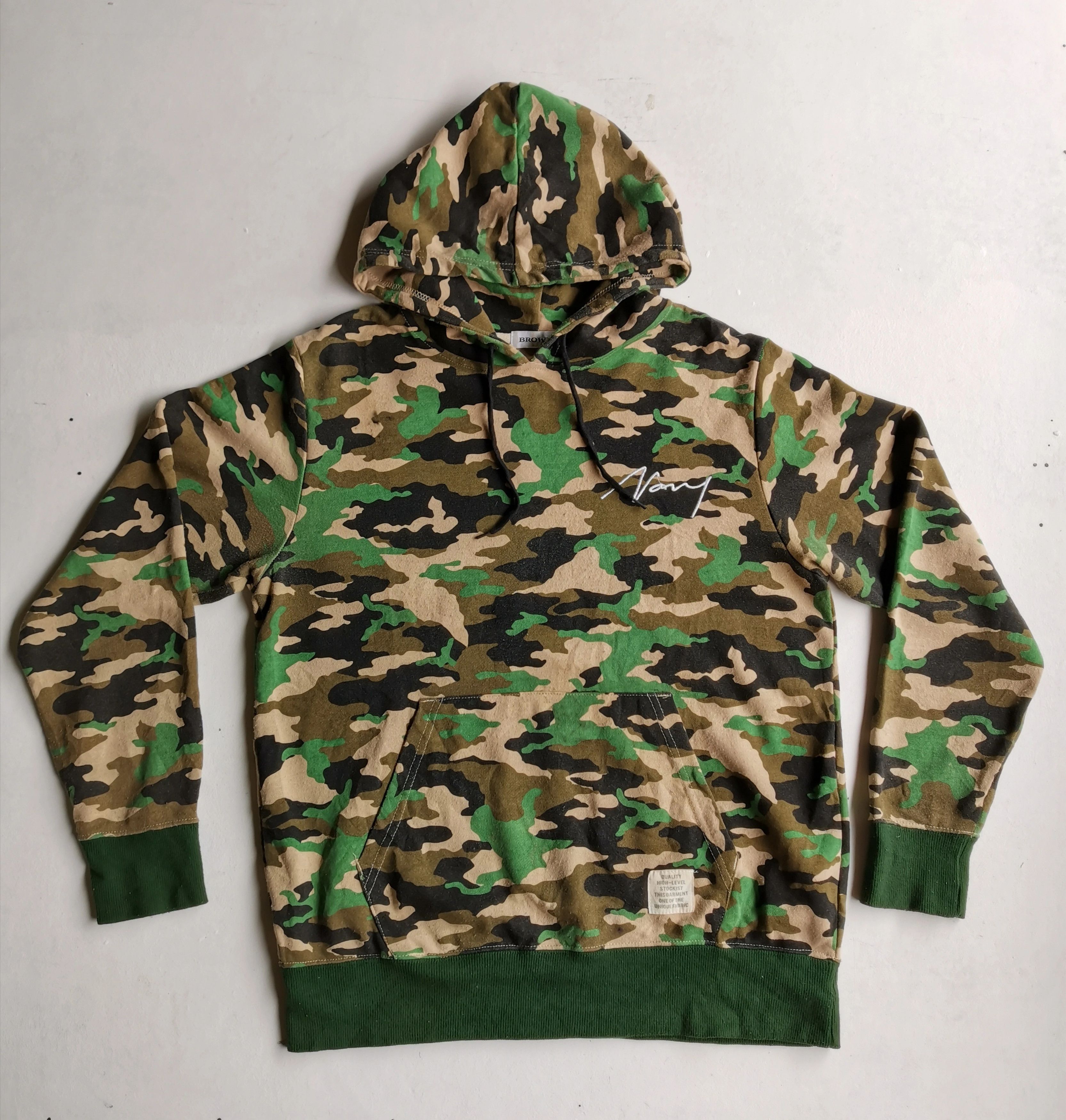 Japanese Brand Browny Navy Camo Hoodie Sweatshirt Size US M / EU 48-50 / 2 - 2 Thumbnail