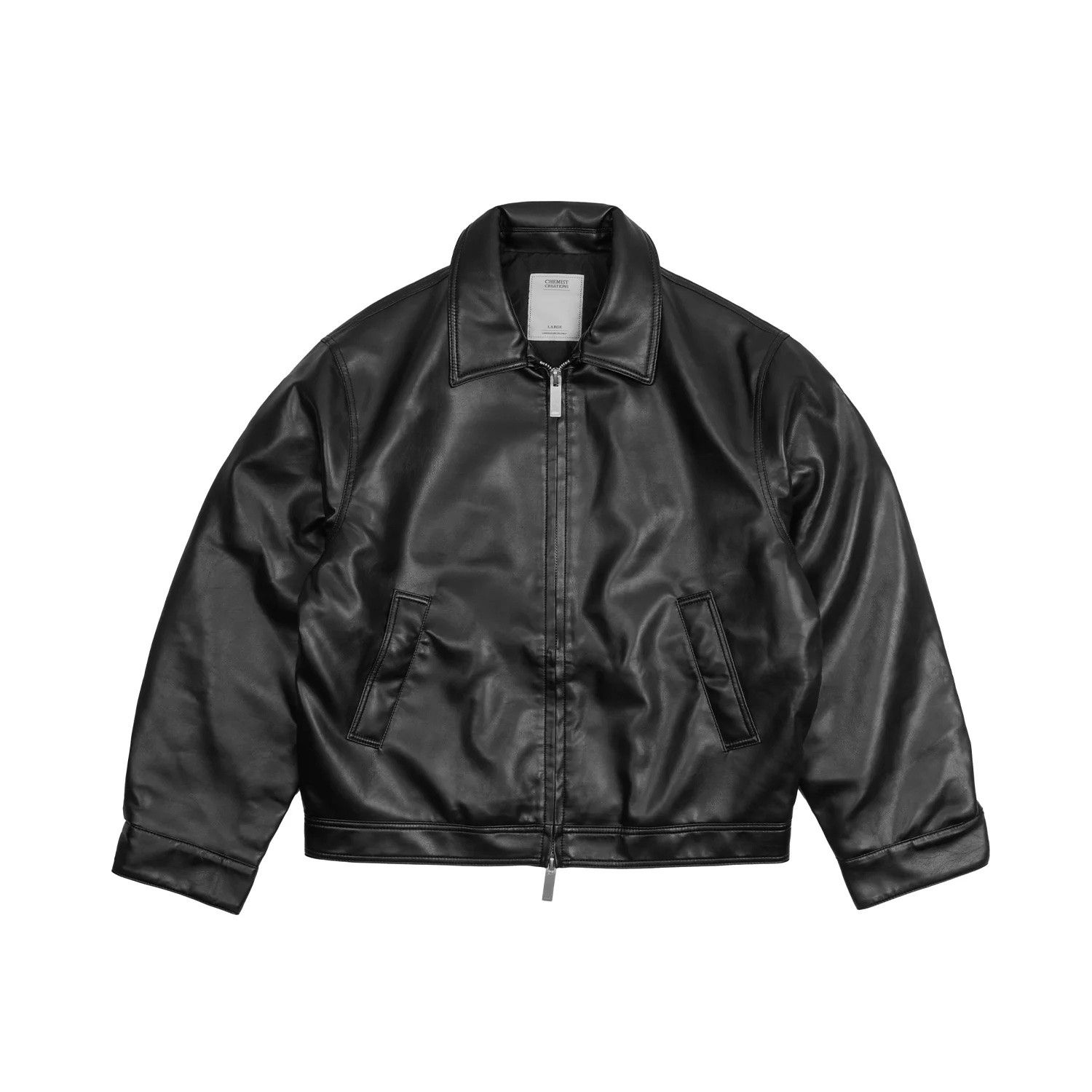 image of Chemist Creations J7 Faux Leather Jacket in Black, Men's (Size Medium)